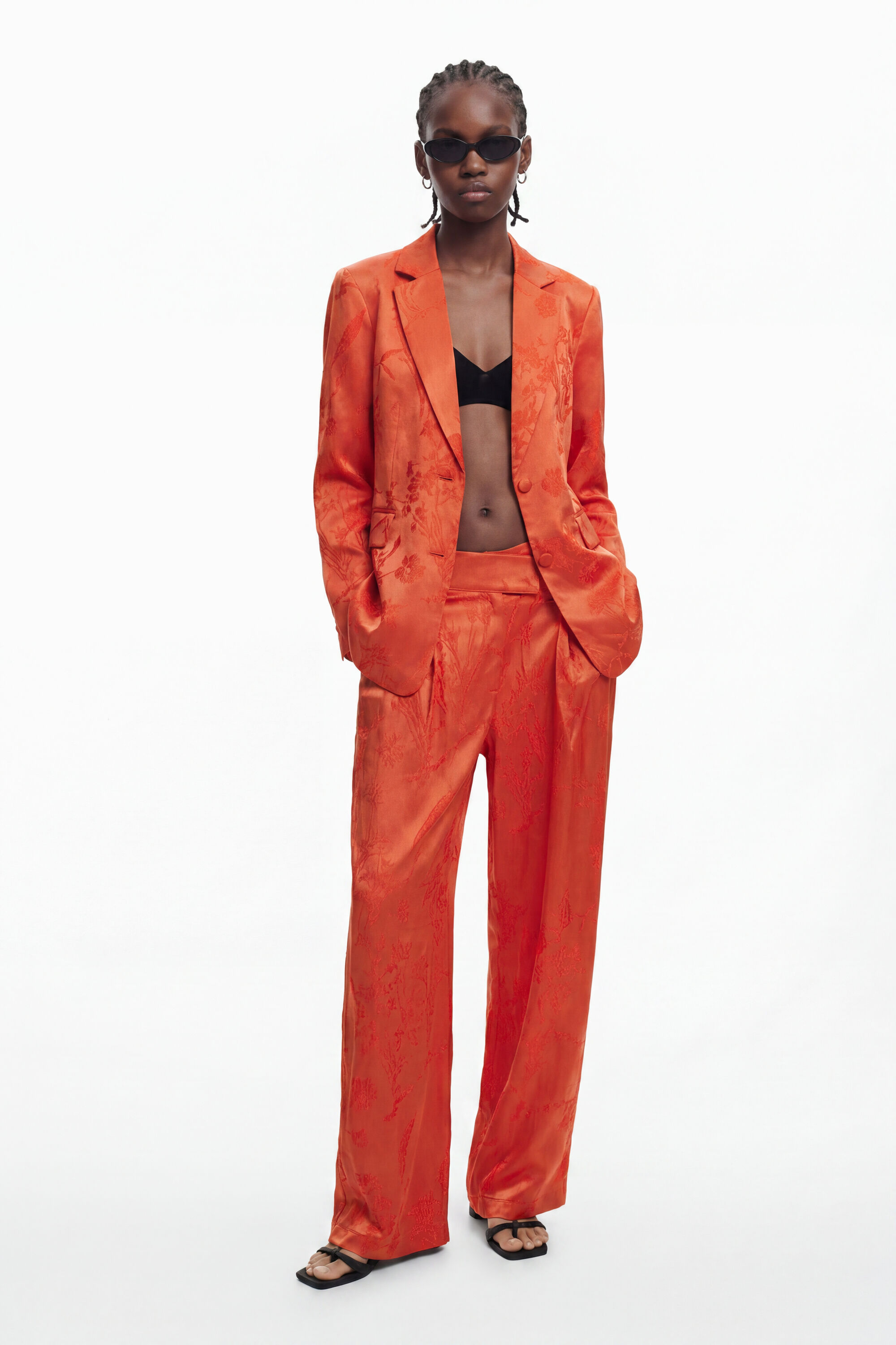 Desigual Embroidered plain long pants