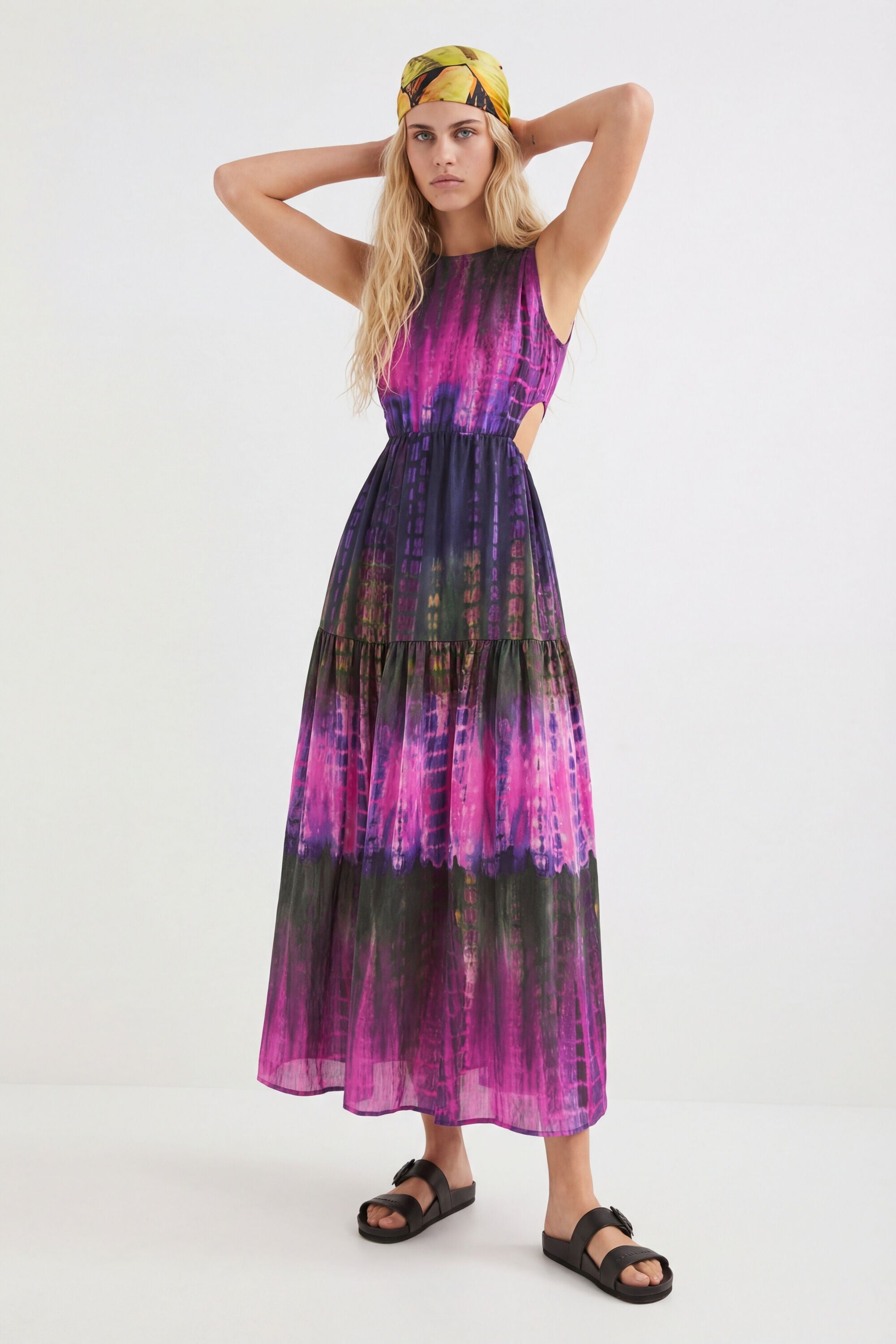 Desigual Jurk met cut-out en tie-dye