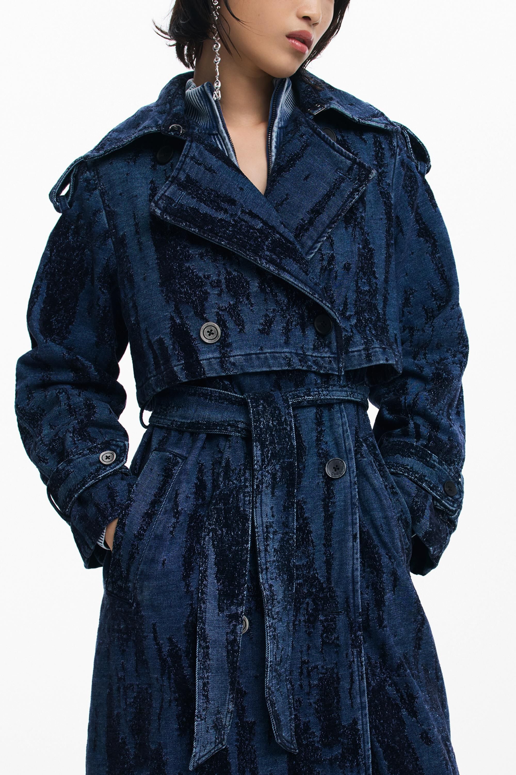 Desigual Verlopen denim trenchcoat