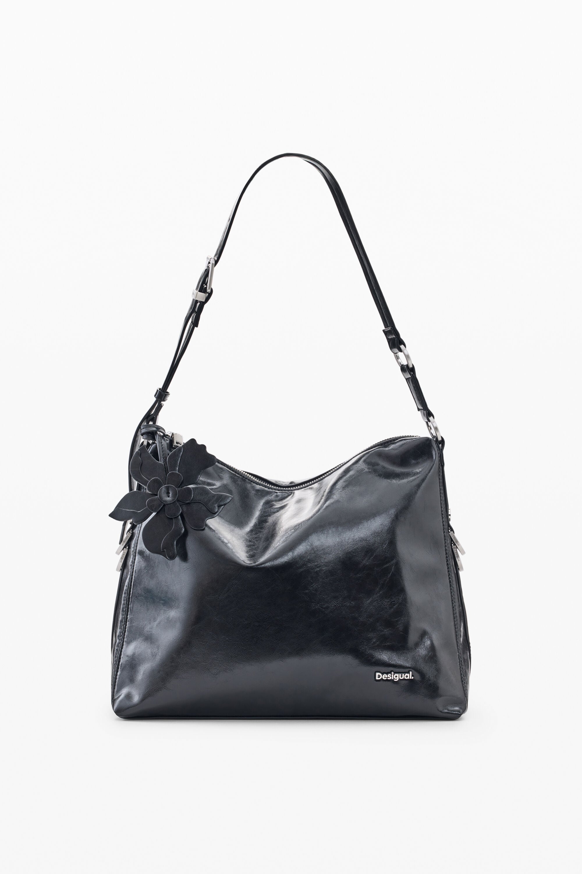 Desigual grote tas in leerlook in zwart