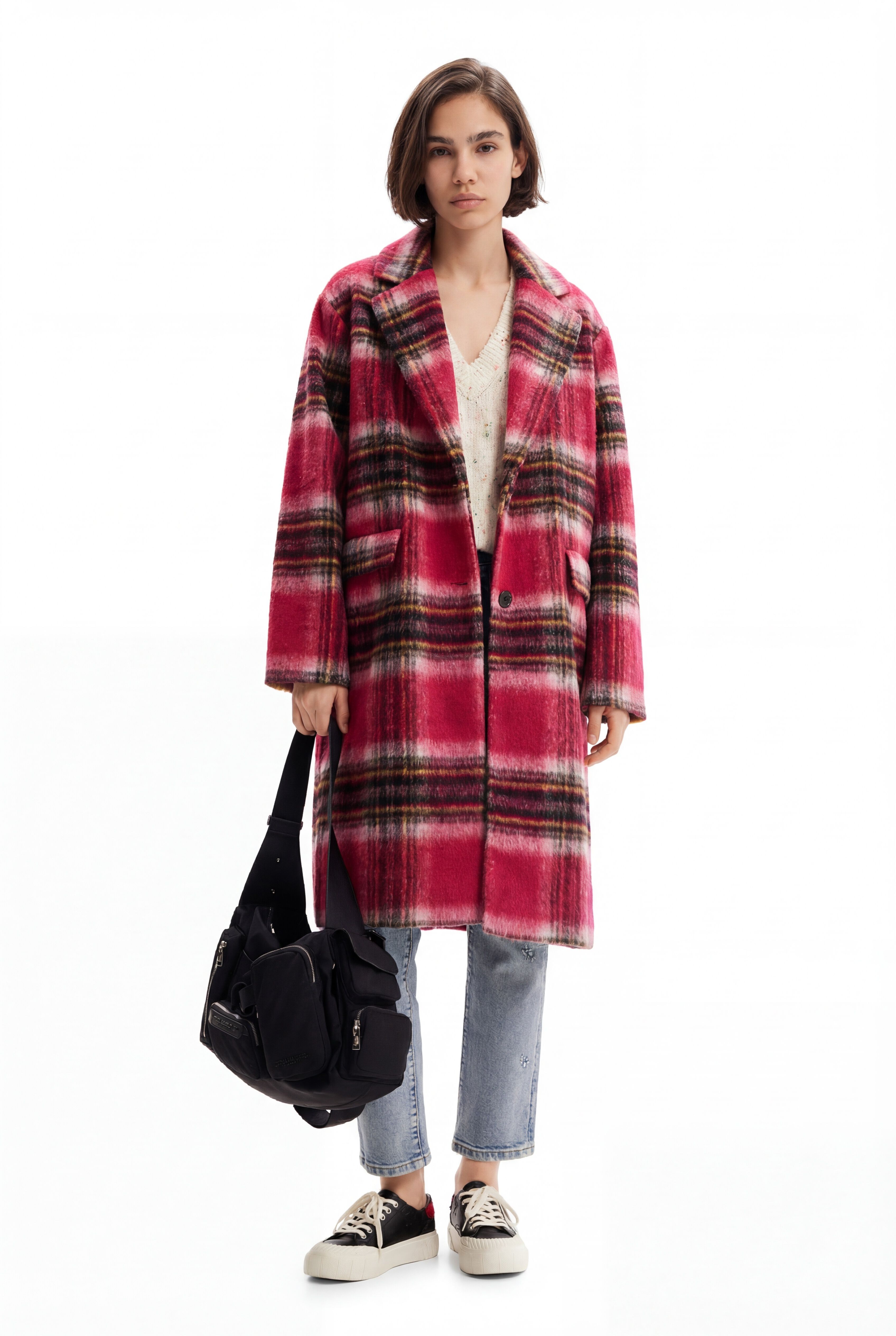 Desigual Geruite wollen jas