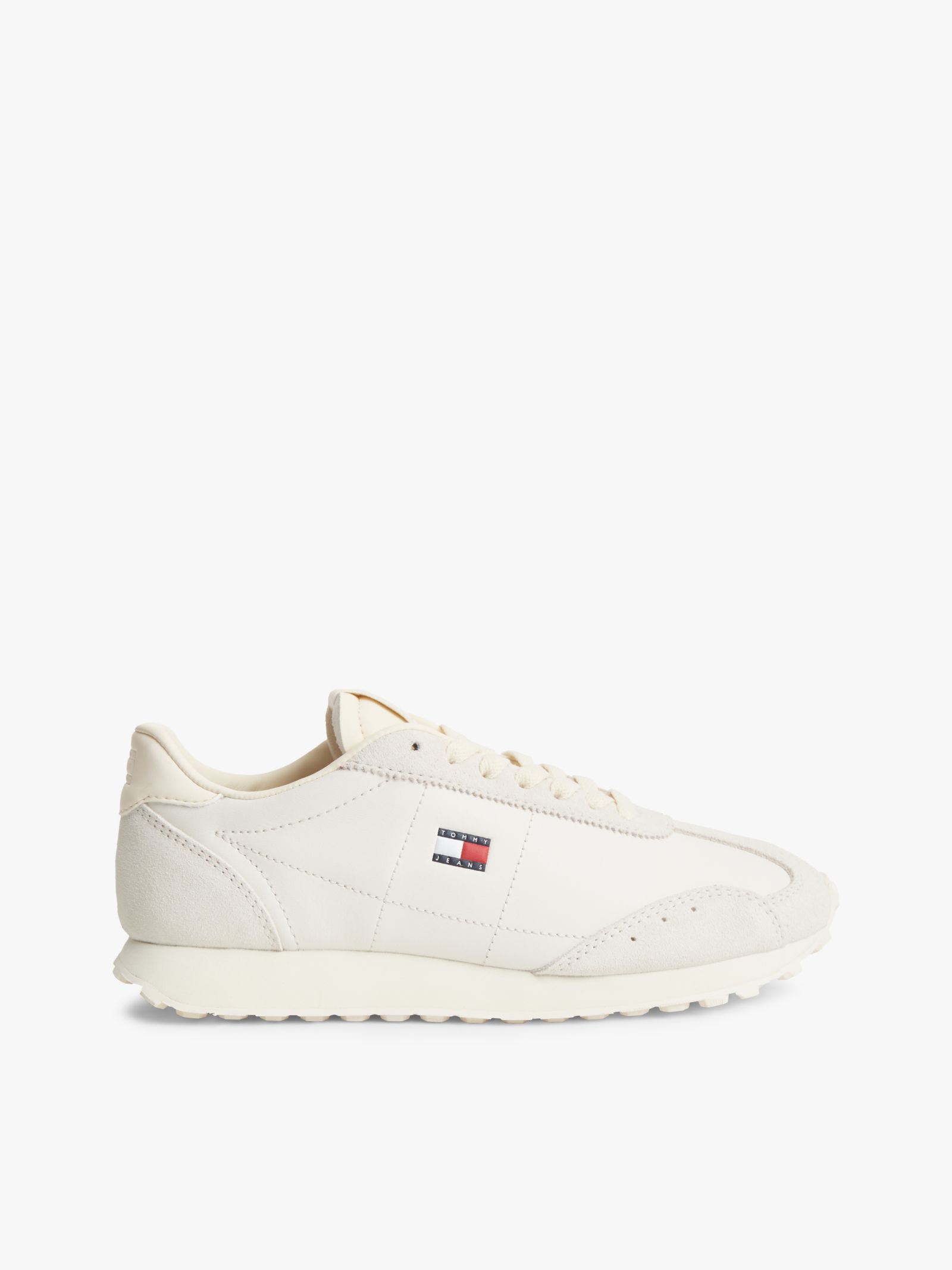 Tommy Jeans Archive Retro Sneaker met leer in wit