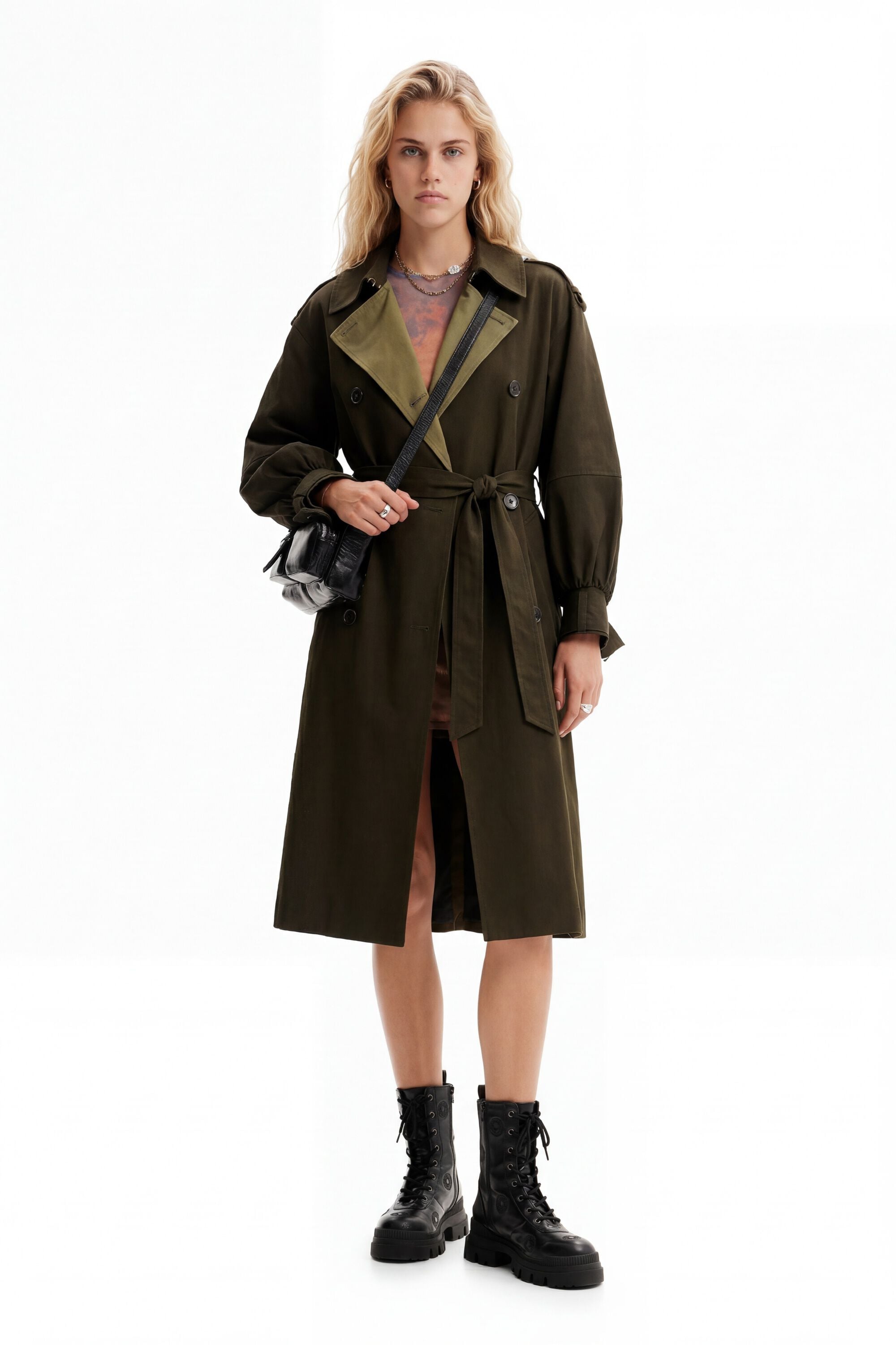 Desigual Oversized trenchcoat met riem