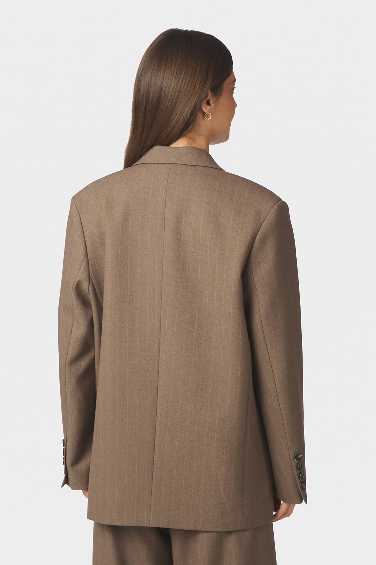 Neo Noir Blazer Gaby Pinstripe Taupe dames
