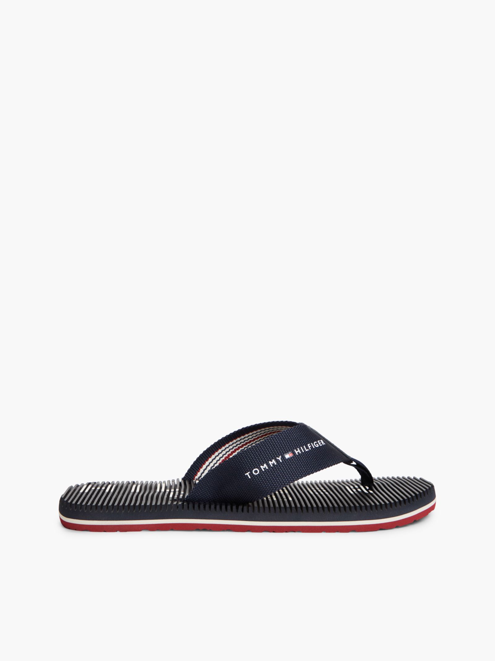 Tommy Hilfiger Teenslipper met massagevoetbed en webbing band in marine
