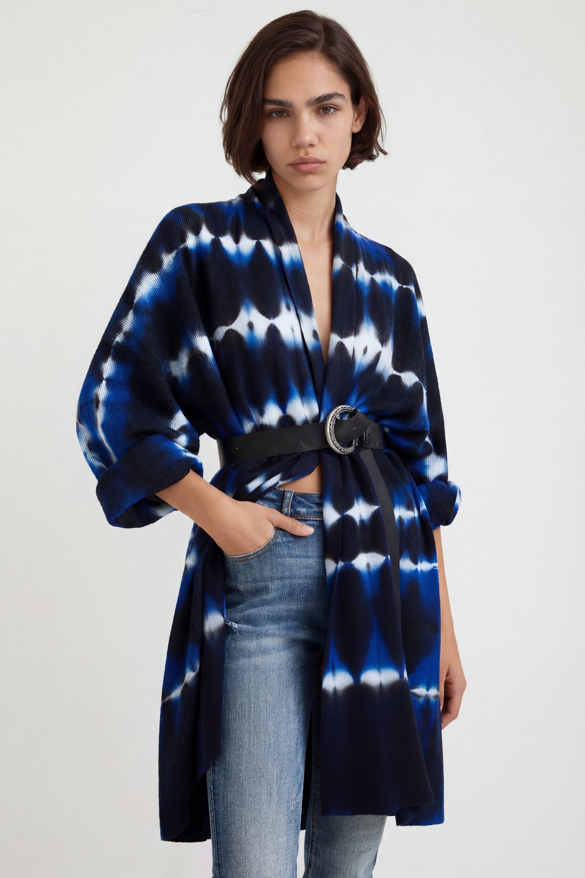 Desigual Gebreid open tie-dye jack
