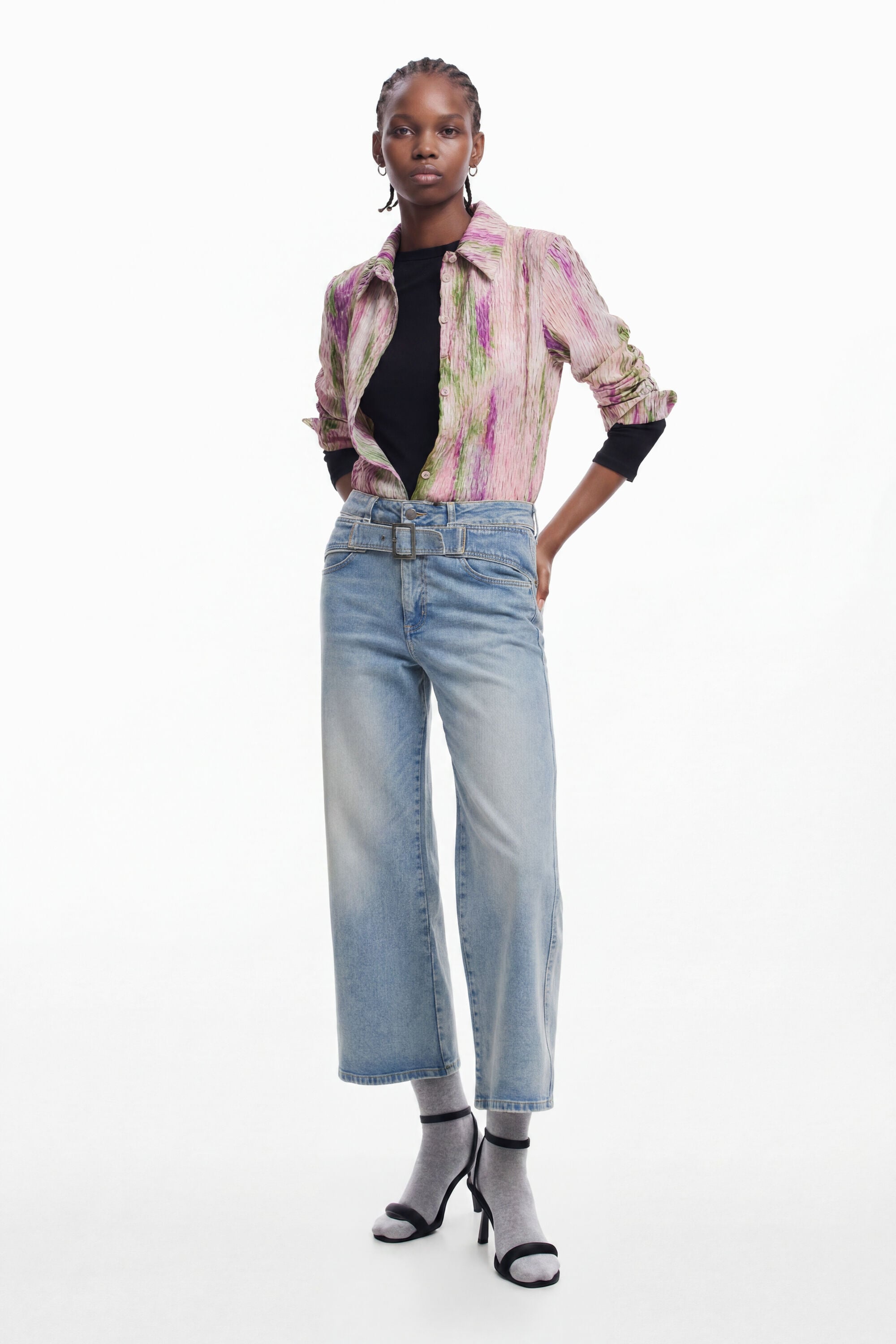 Desigual Culotte jeans met riem