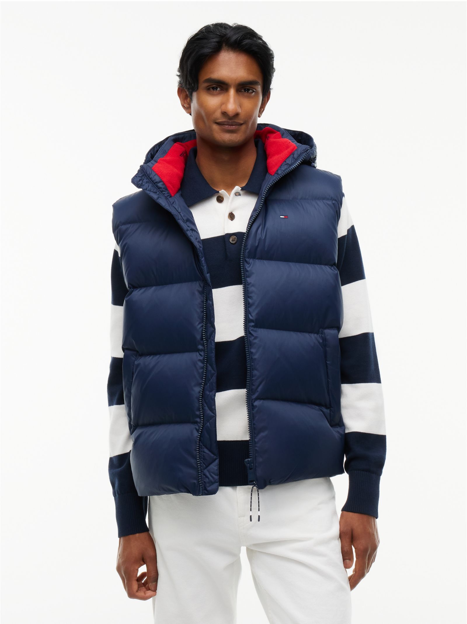 Tommy Jeans Relaxed bodywarmer met dons en capuchon in marine