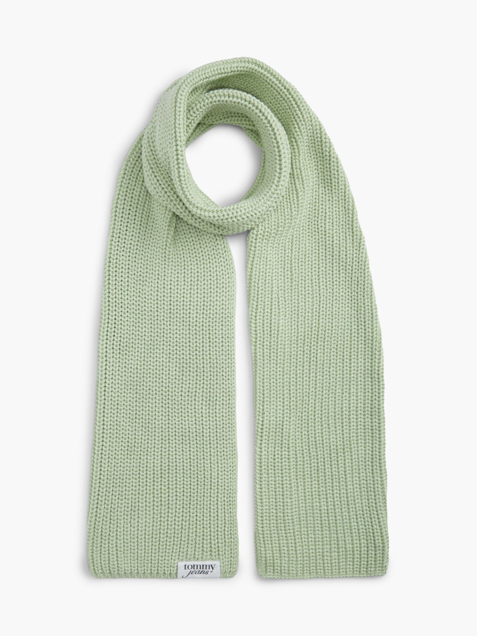 Tommy Jeans Chunky ribgebreide sjaal met logolabel in groen