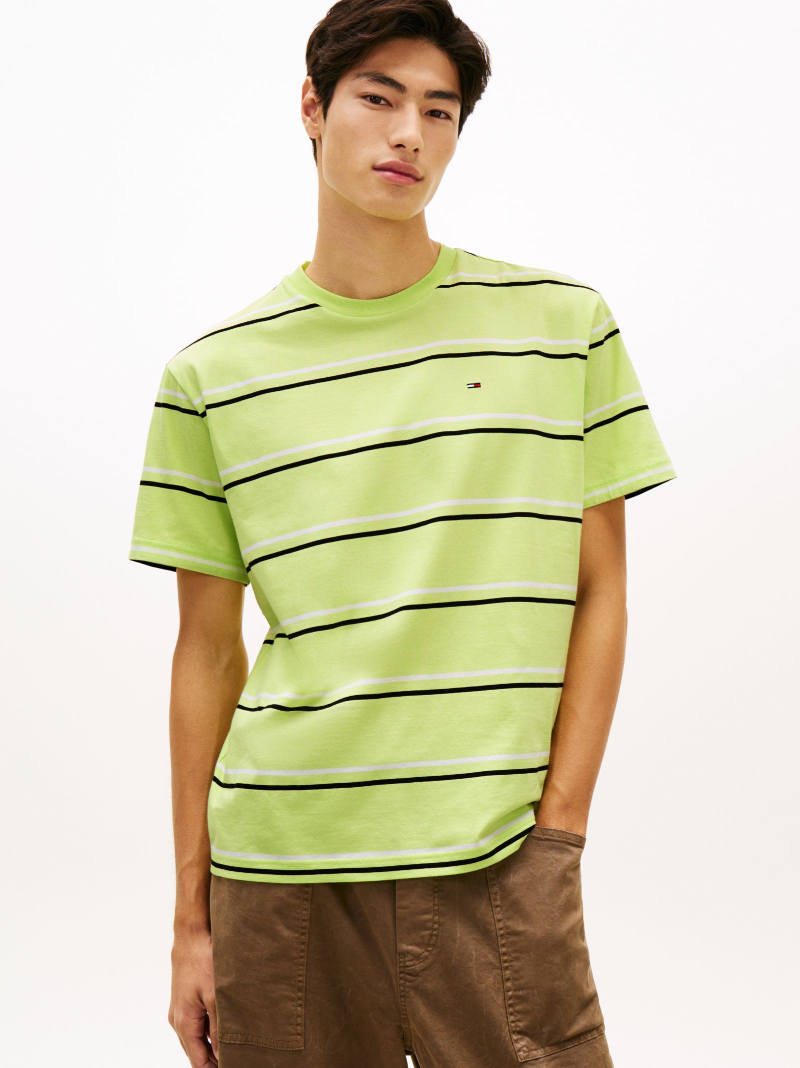 Tommy Jeans Relaxed fit gestreept T-shirt met vlag
