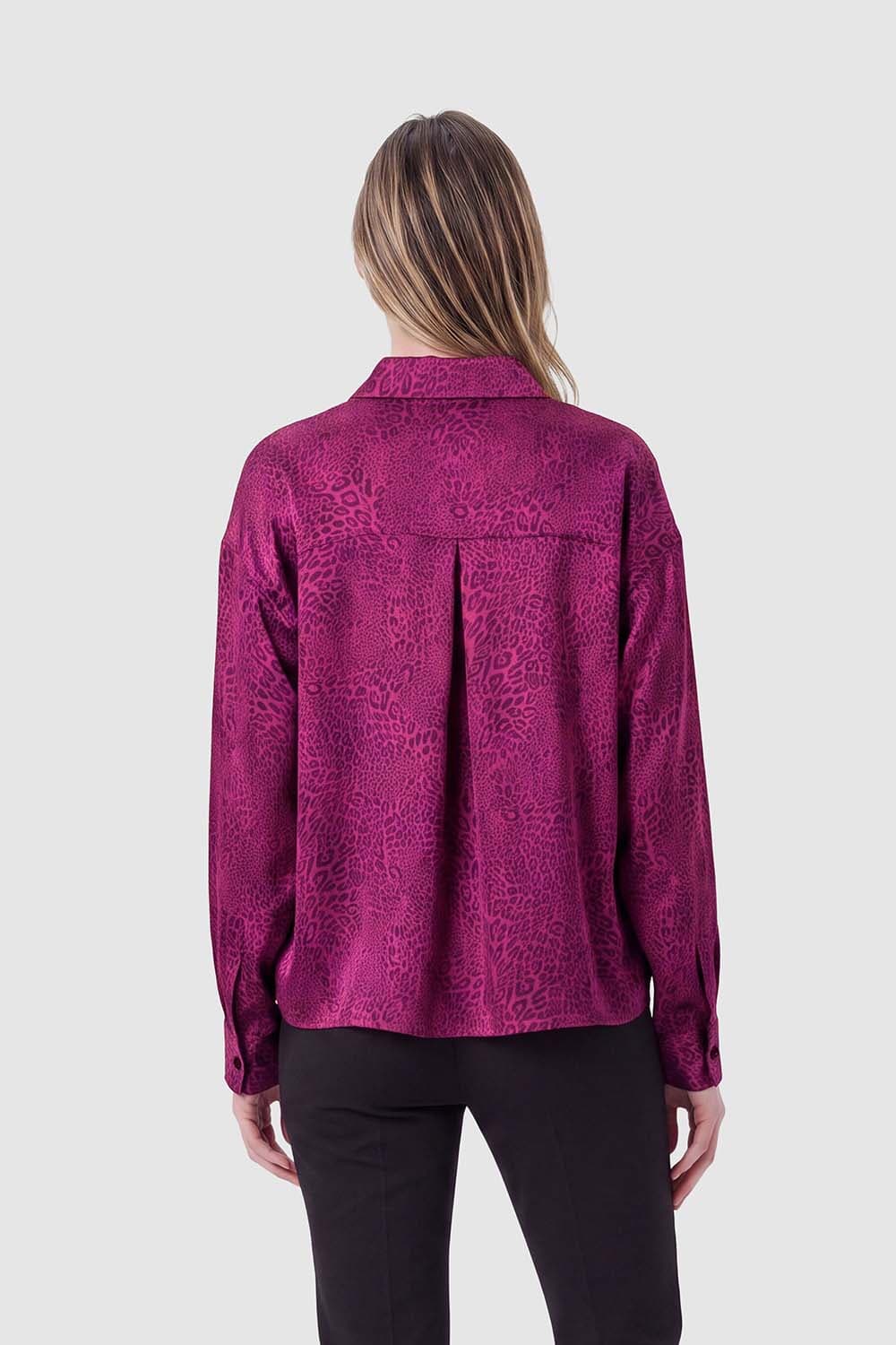 In Shape Casey blouse in bordeaux red for women