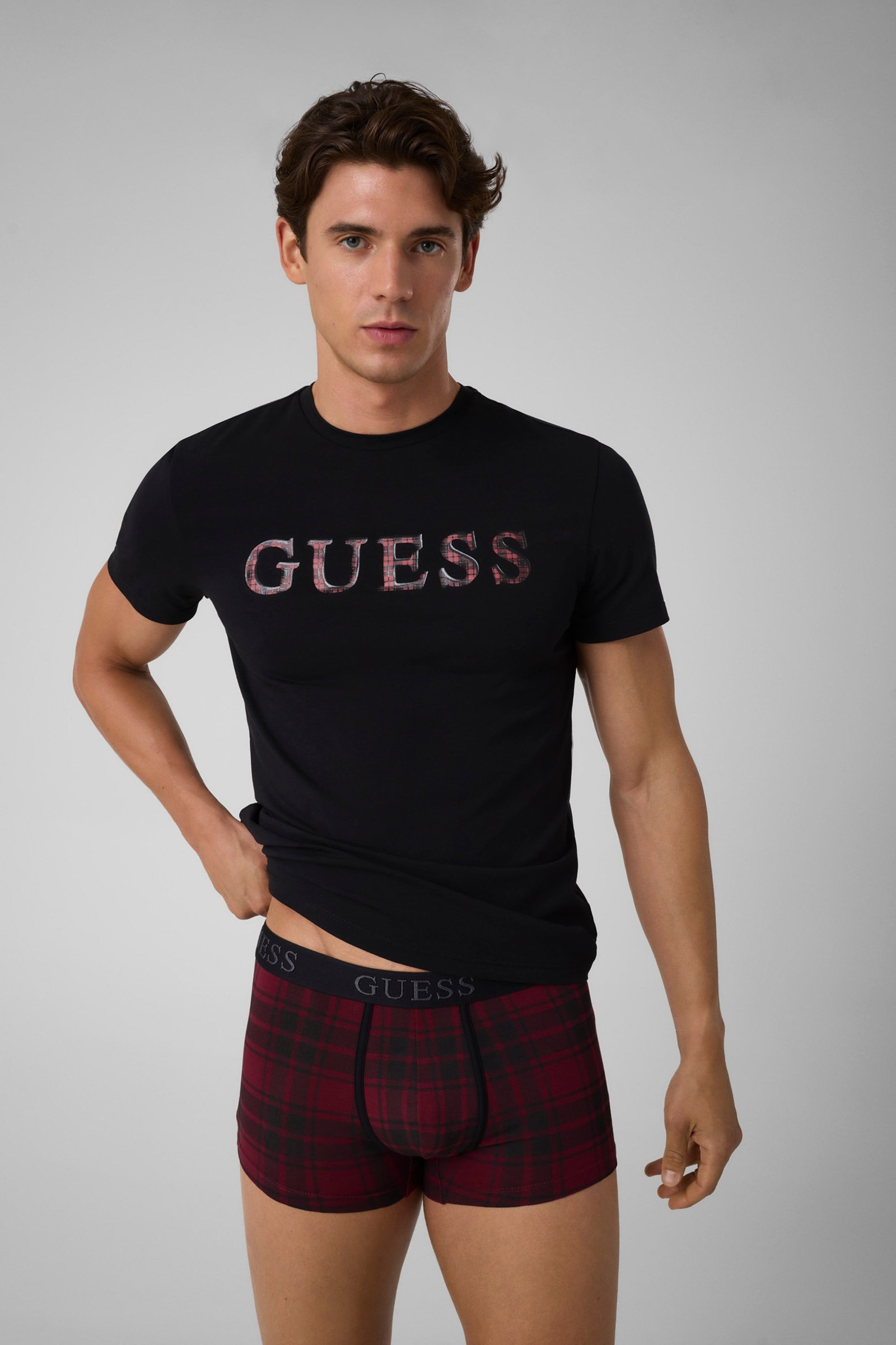 Guess Set Van Boxershort En T-Shirt in zwart
