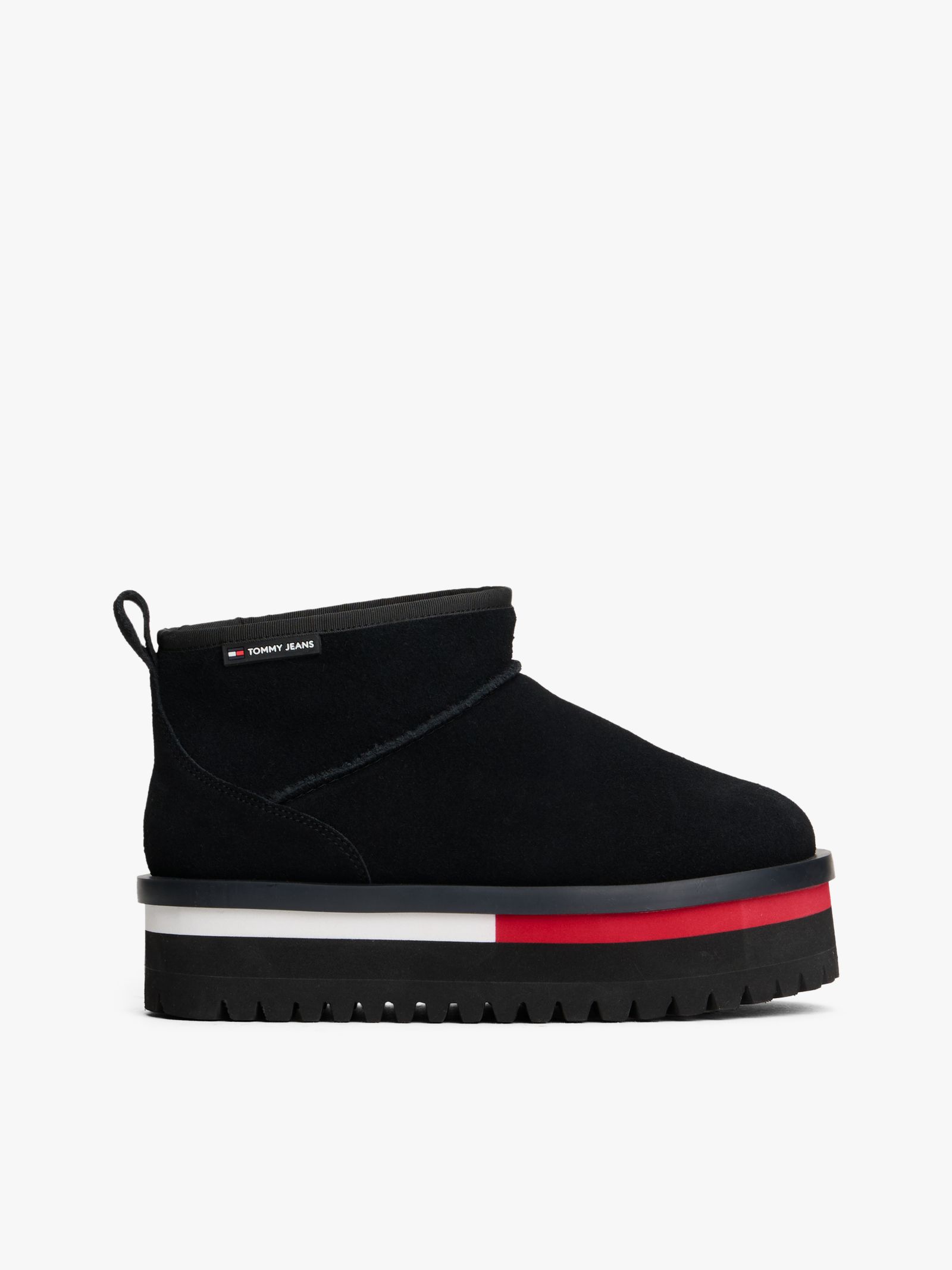 Tommy Jeans Suède snowboot met plateauzool en warme voering