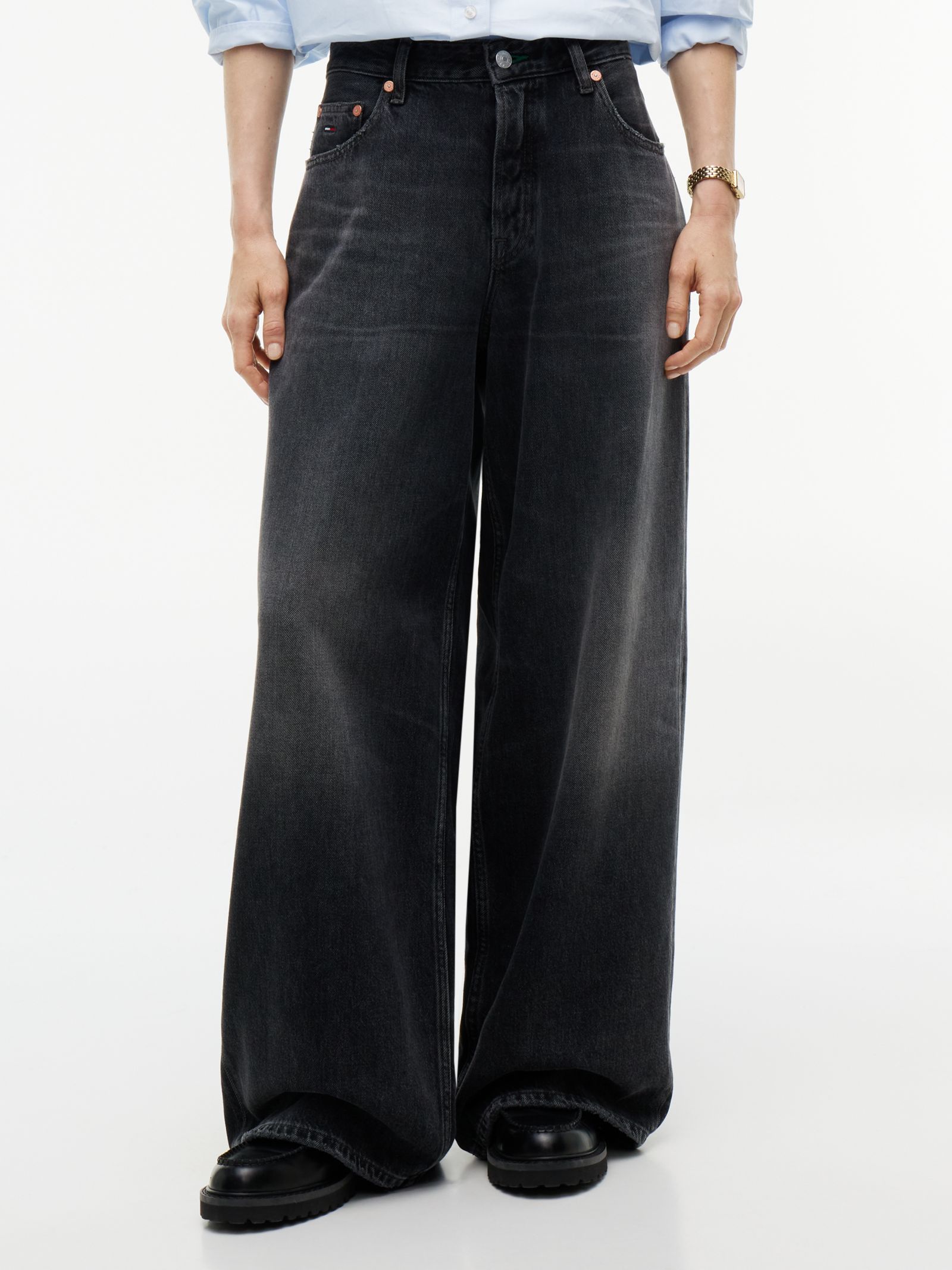 Tommy Jeans Charlie zwarte medium rise loose jeans