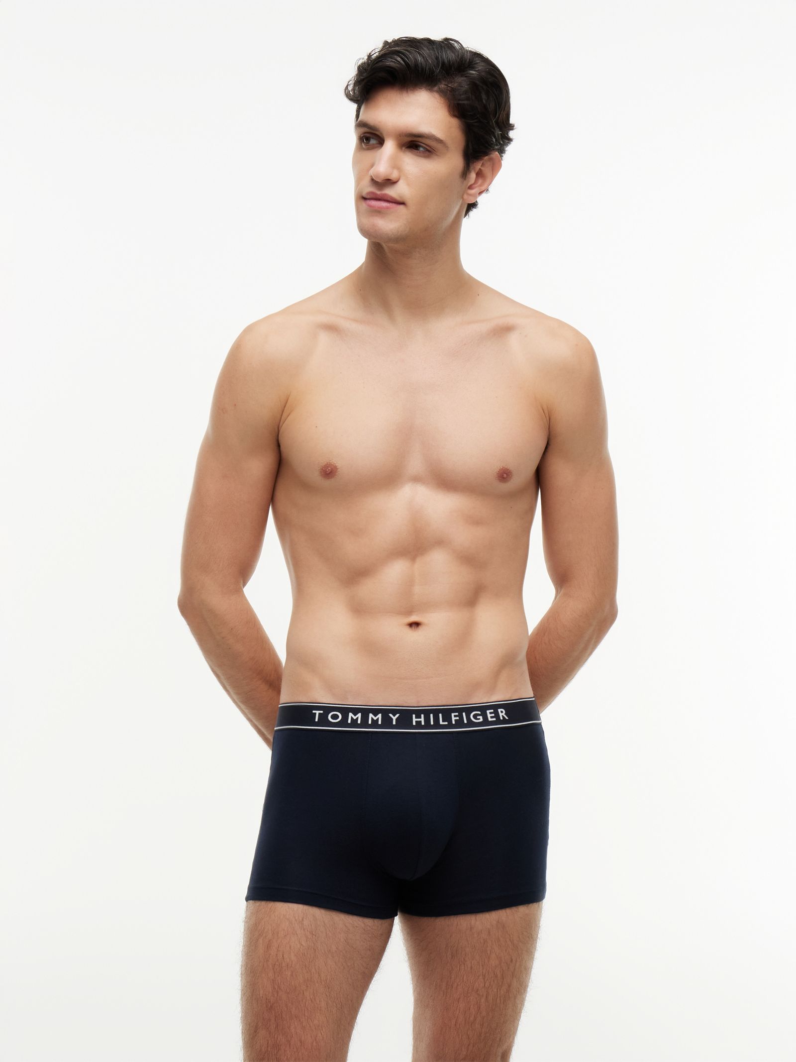Tommy Hilfiger set van 3 essential boxershorts met logotaille in marine