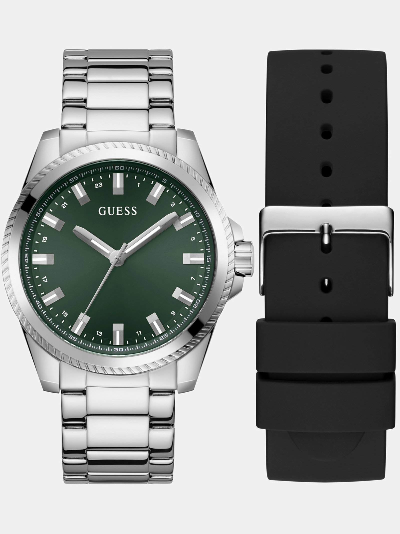 Guess Analoog Horloge Met Verwisselbare Bandjes in zilver