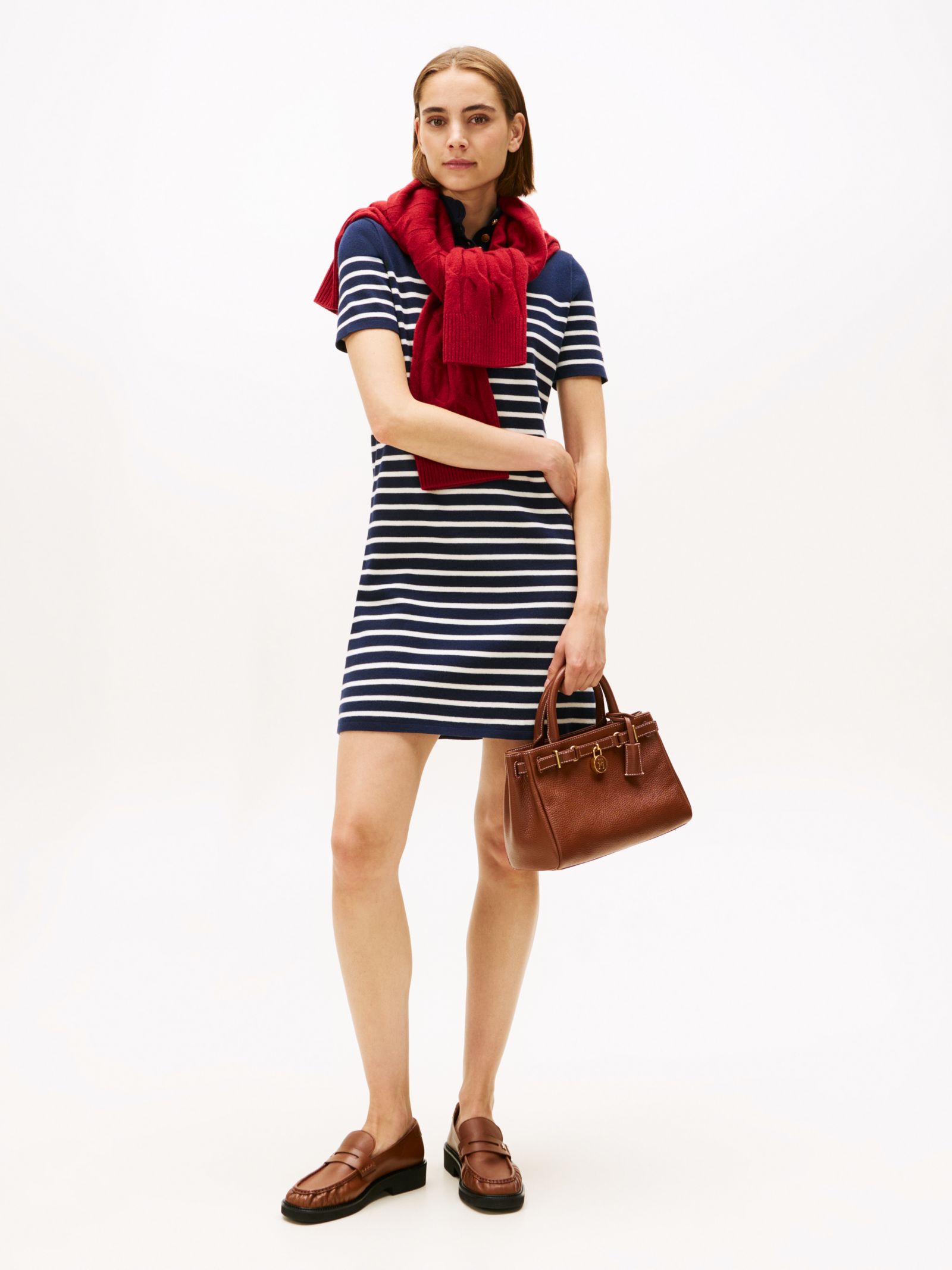 Tommy Hilfiger Mini jurk van tricot met opstaande hals