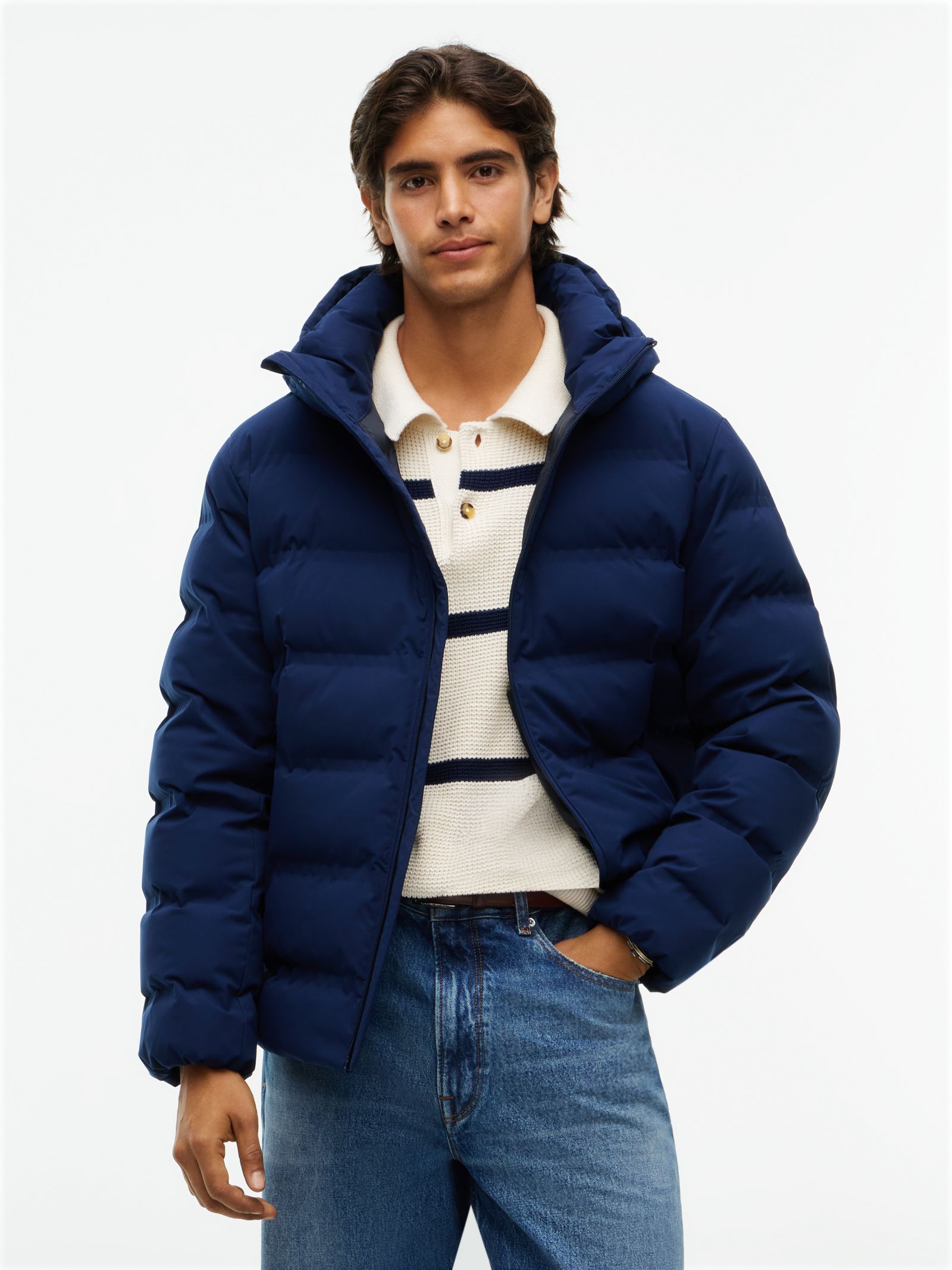 Tommy Hilfiger Performance Tech gewatteerde jas met capuchon in marine