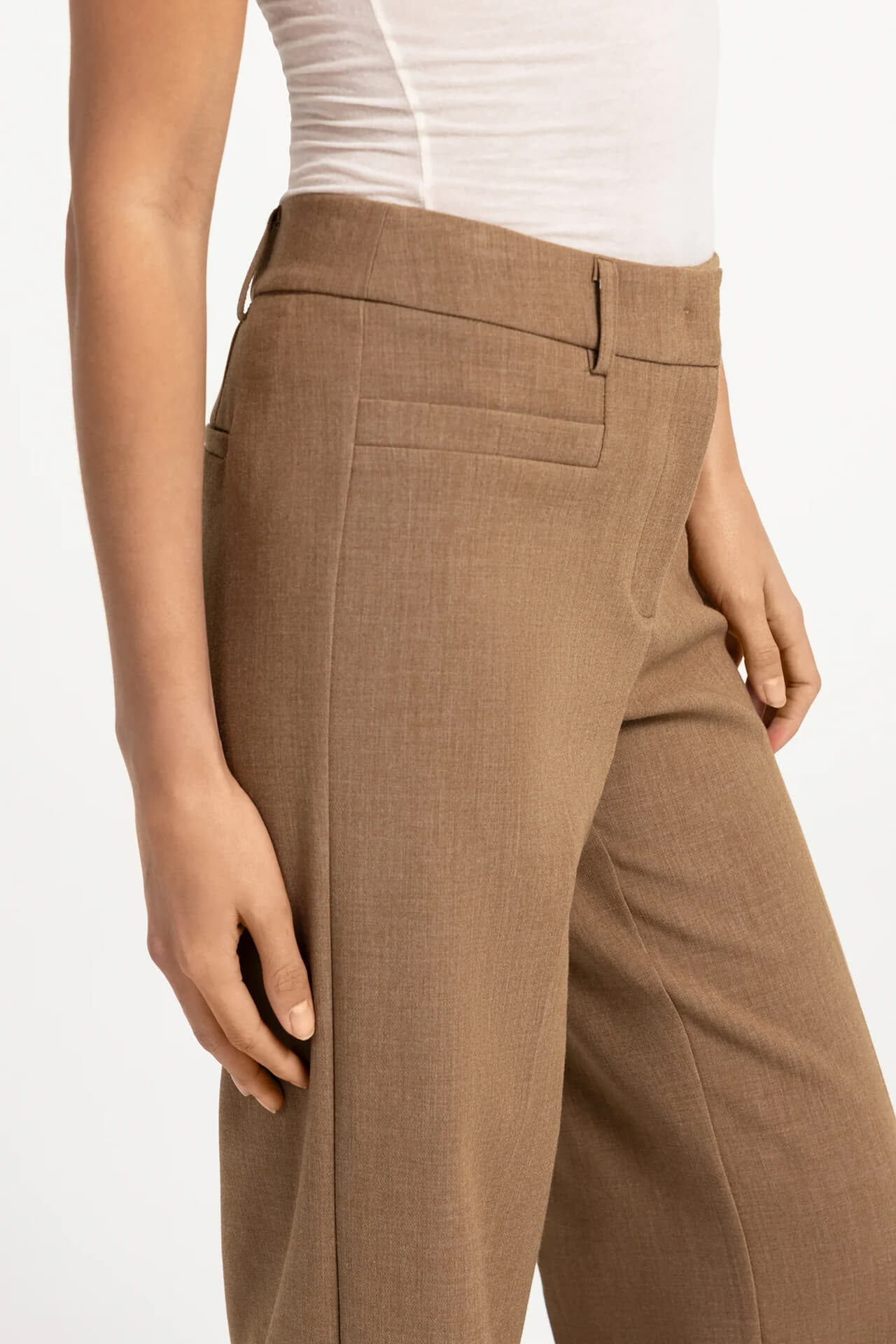 Yaya Pantalon Rechte Pijpen Bruin dames