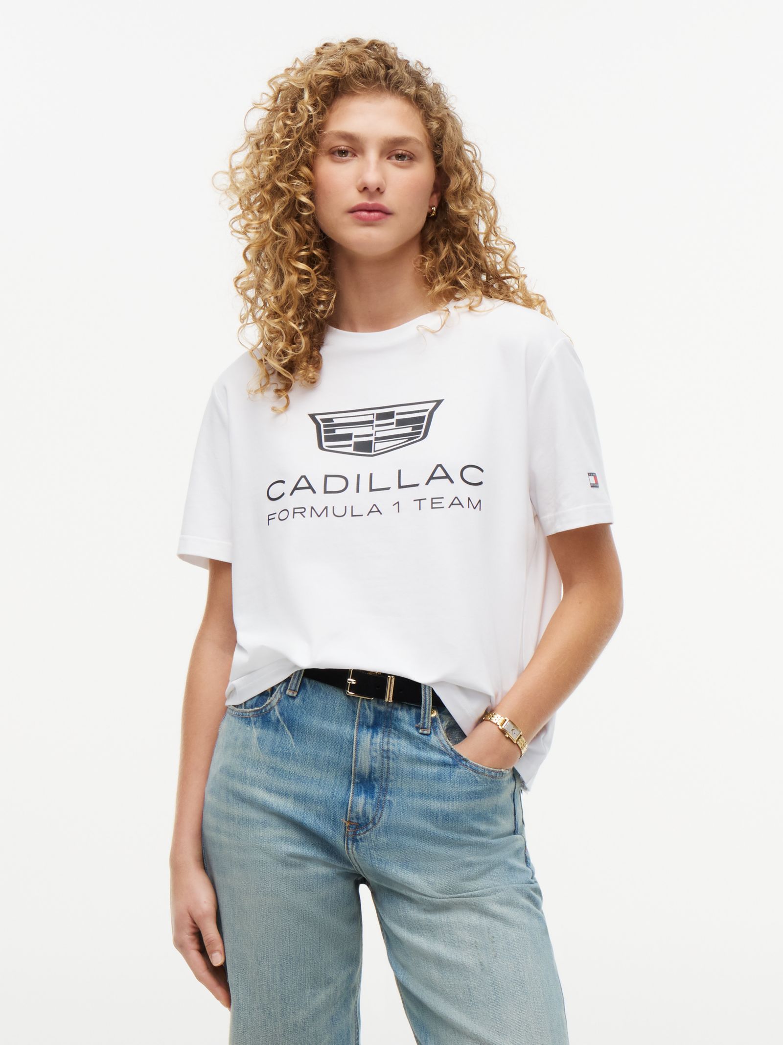 Tommy Hilfiger TH X Cadillac Formula 1® Team T-shirt met logo for women in wit