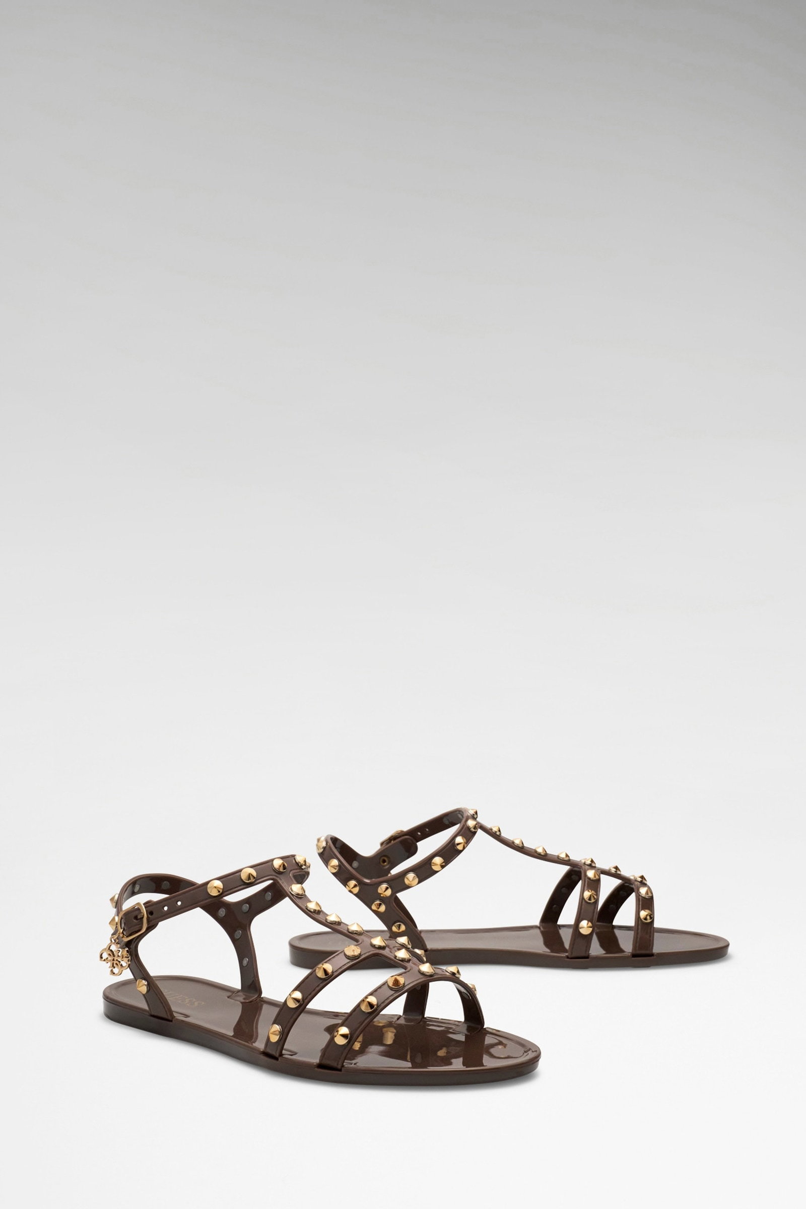 Guess Jelly Sandalen Met Studs in bruin