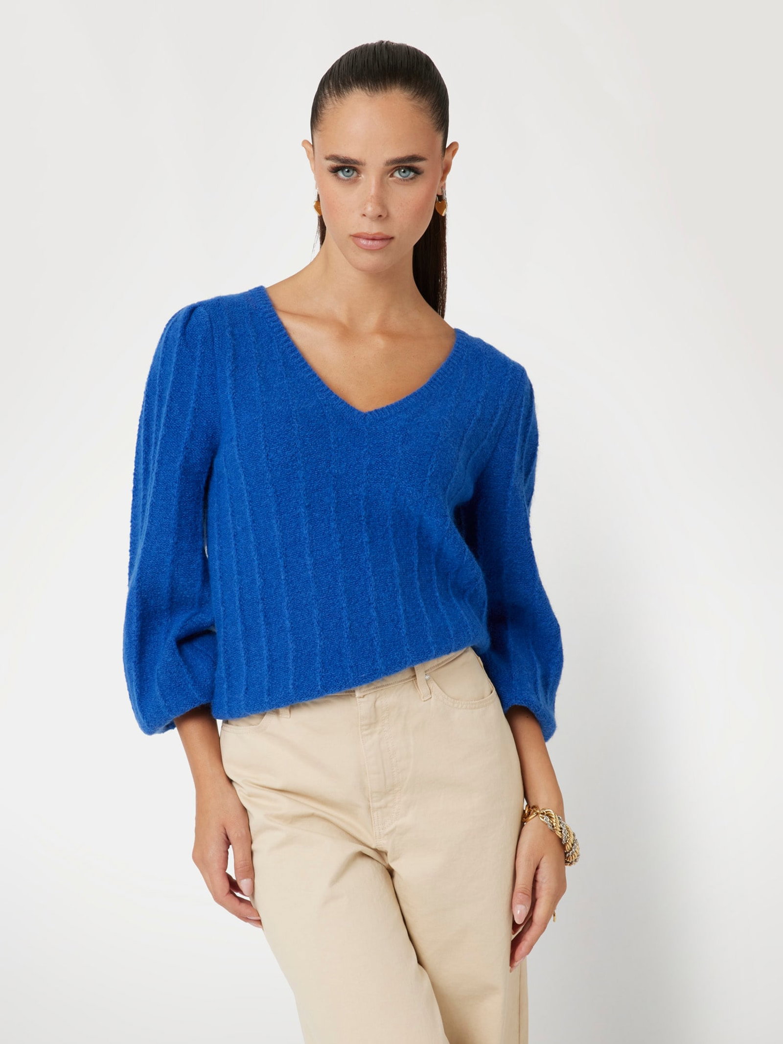 Guess Trui Met V-Hals Gemengde Wol