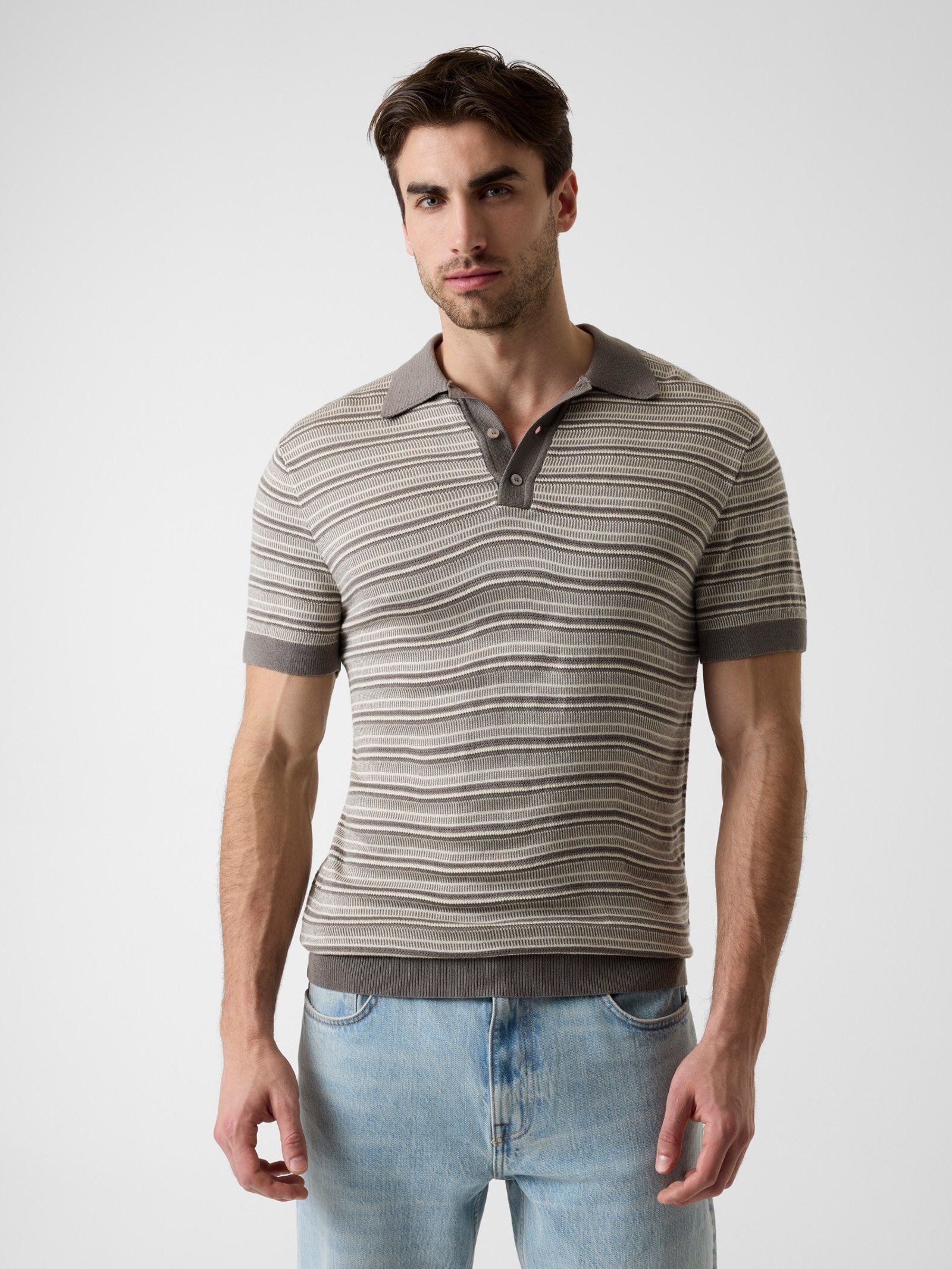 Guess Gestreepte Polotrui in beige