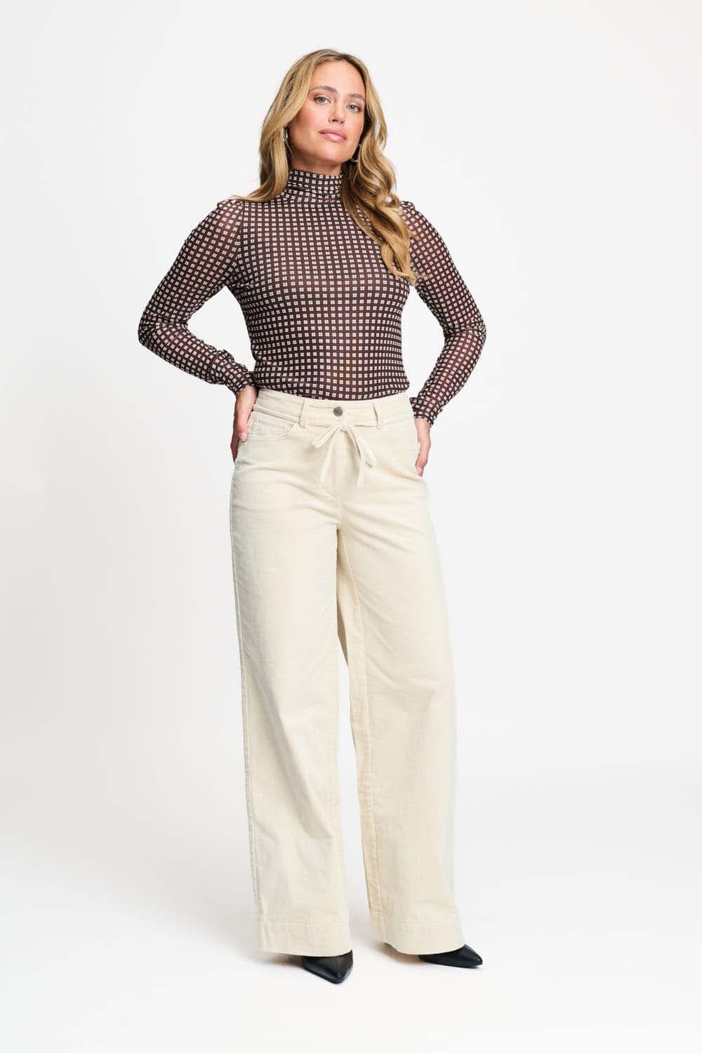 Pom Amsterdam Broek Amy Beige dames