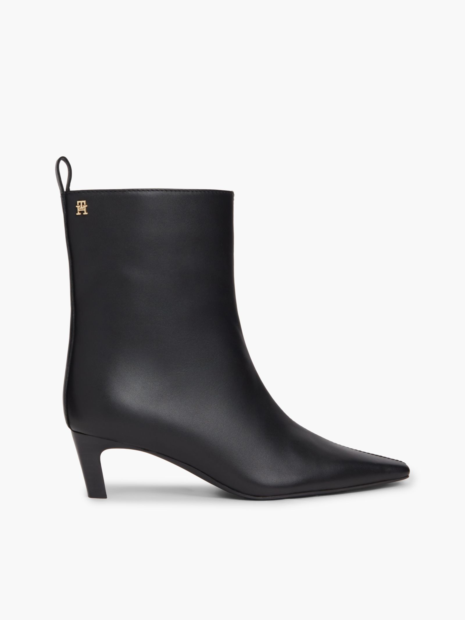 Tommy Hilfiger Leren enkellaars met kittenhak