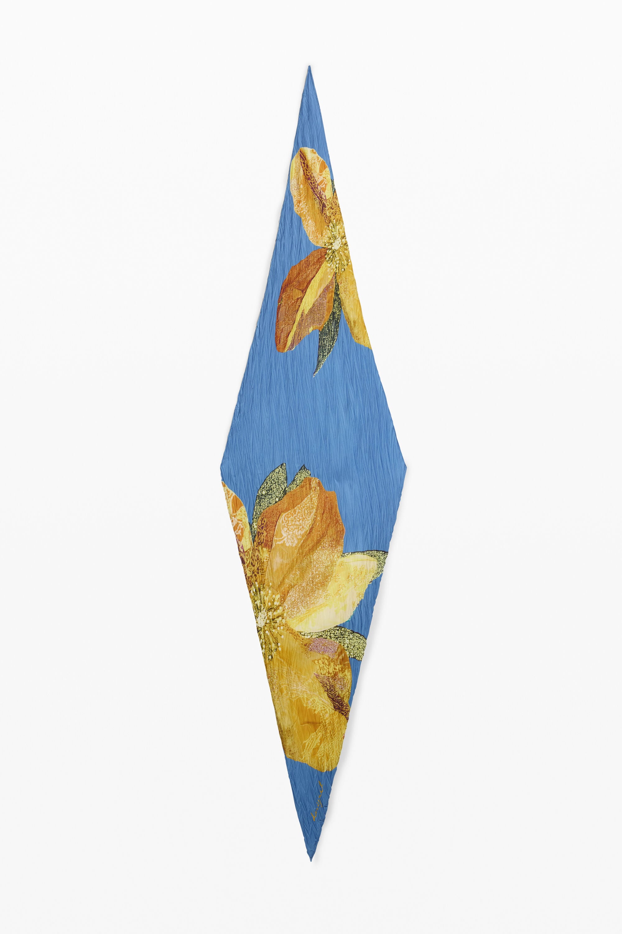 Desigual Bloemensjaal met print in blauw