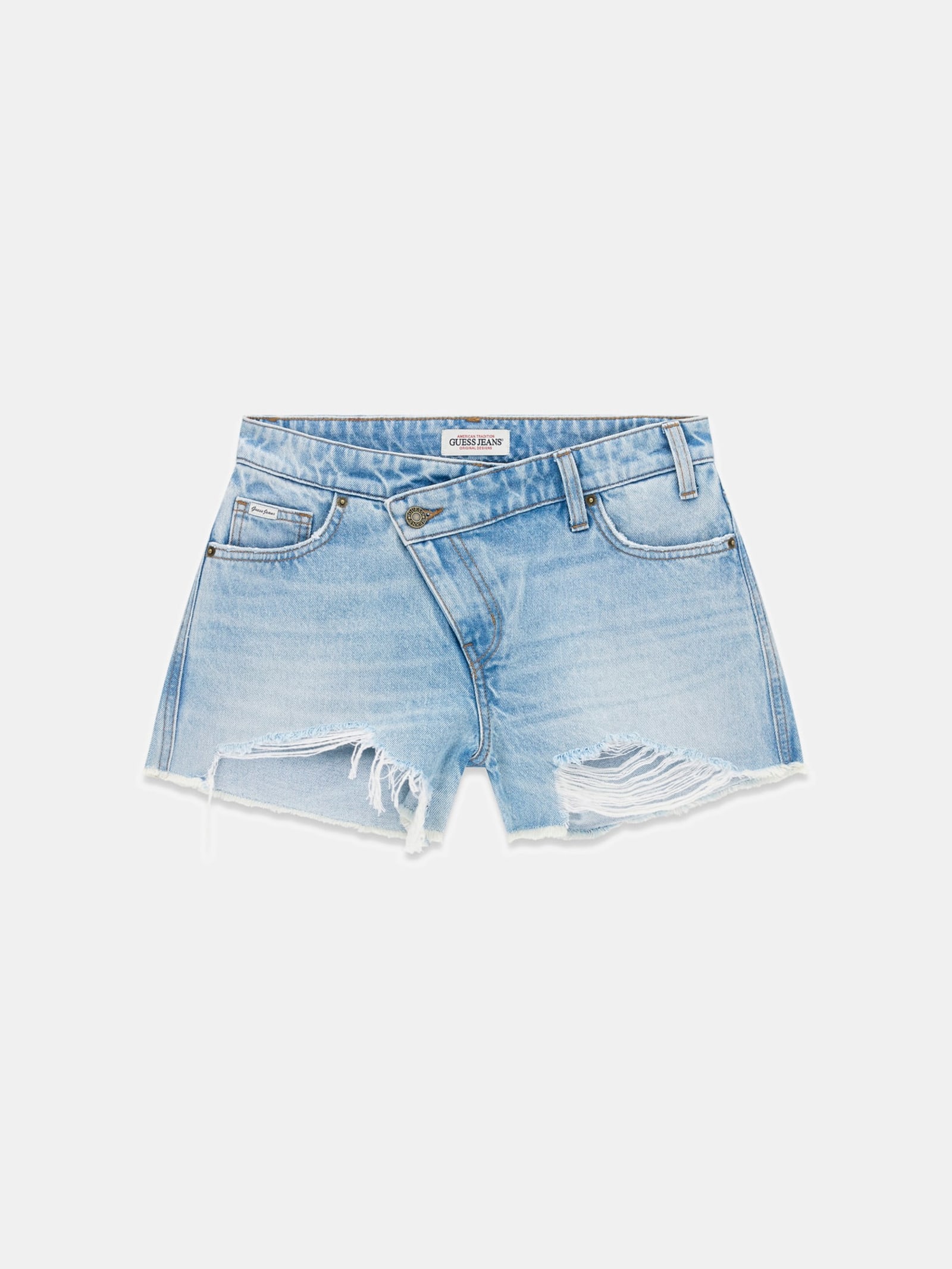 Guess Crossed-Waist Denim Shorts