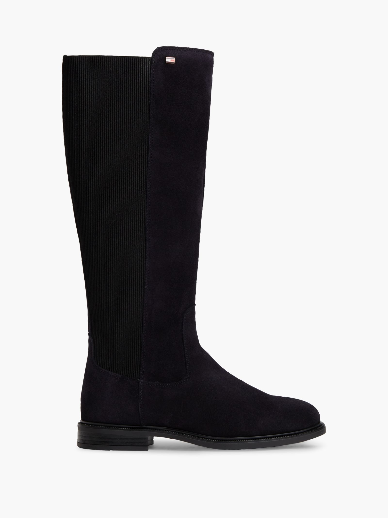 Tommy Hilfiger Chelsea boot van suède met geëmailleerde vlag in marine