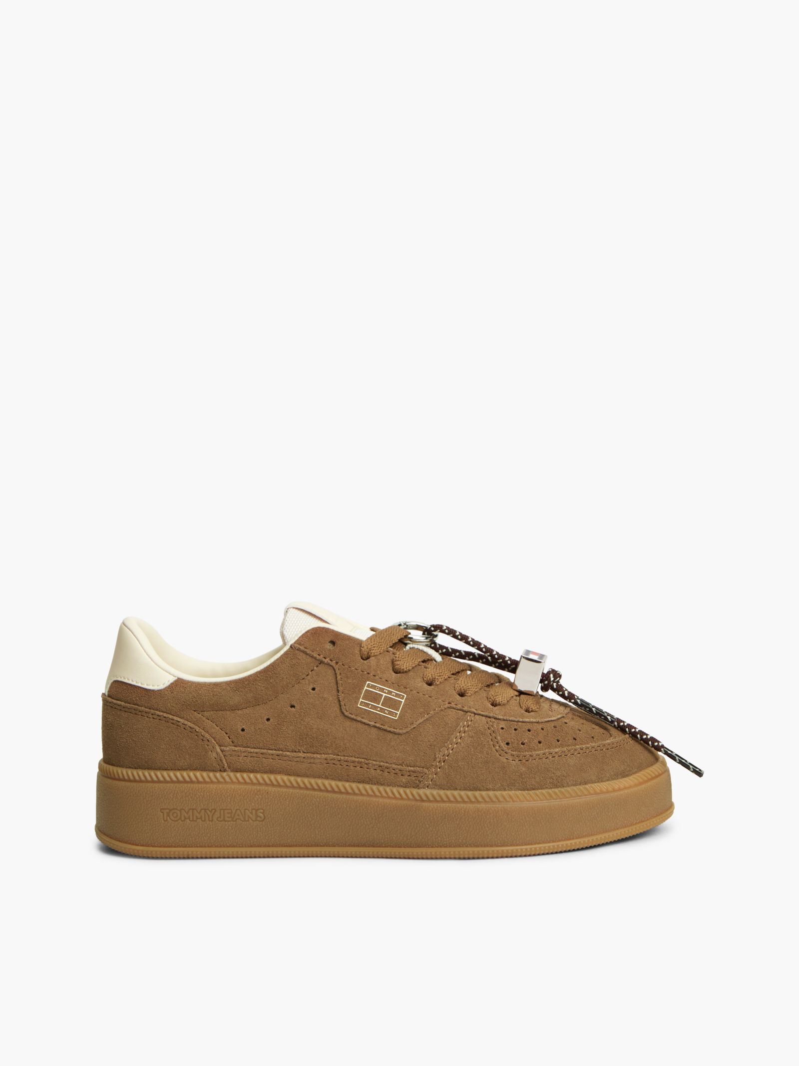 Tommy Jeans The Greenwich suède sneaker met logo bedel in bruin