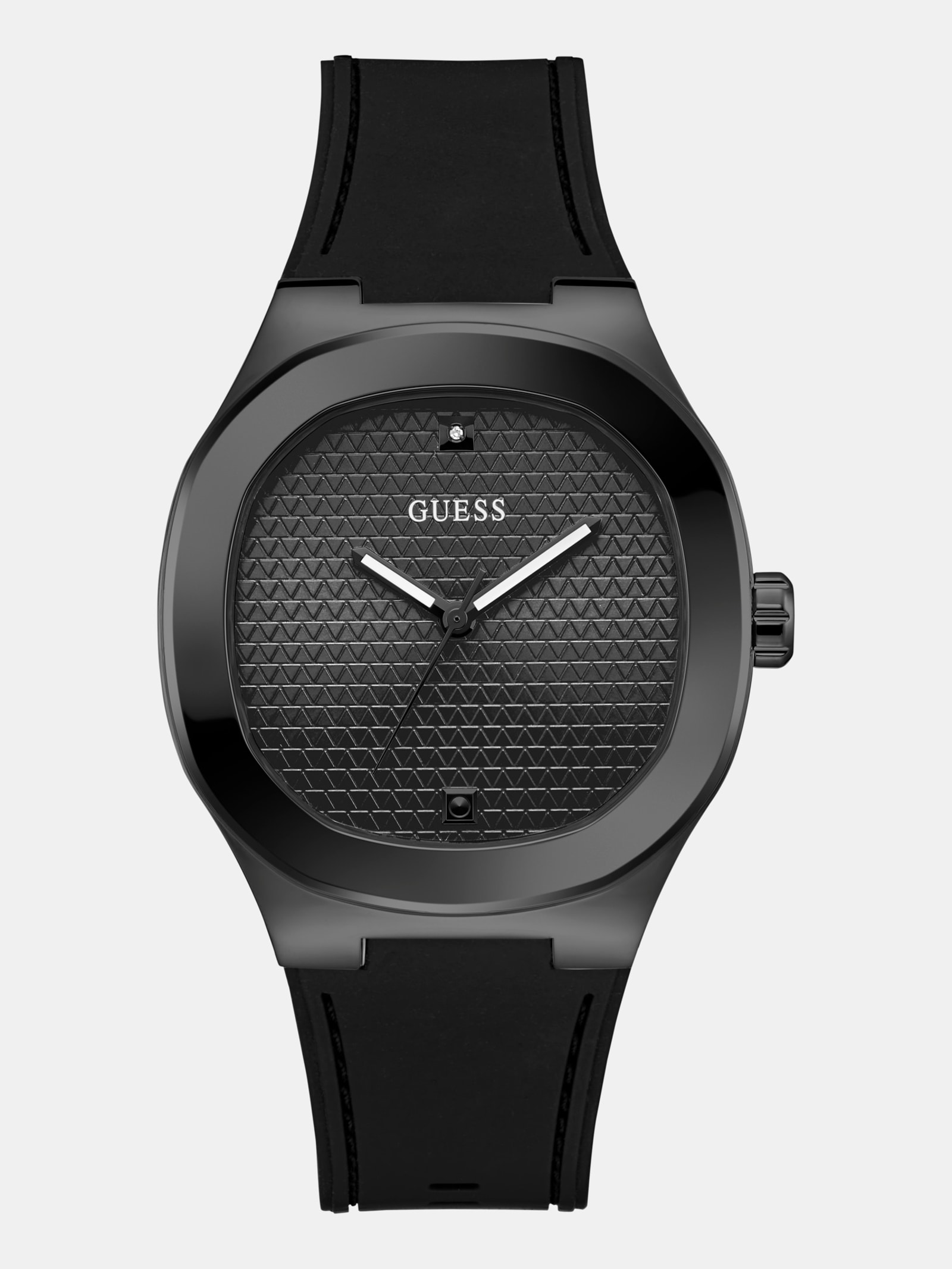 Guess Siliconen Multifunctioneel Horloge 42 Mm in zwart