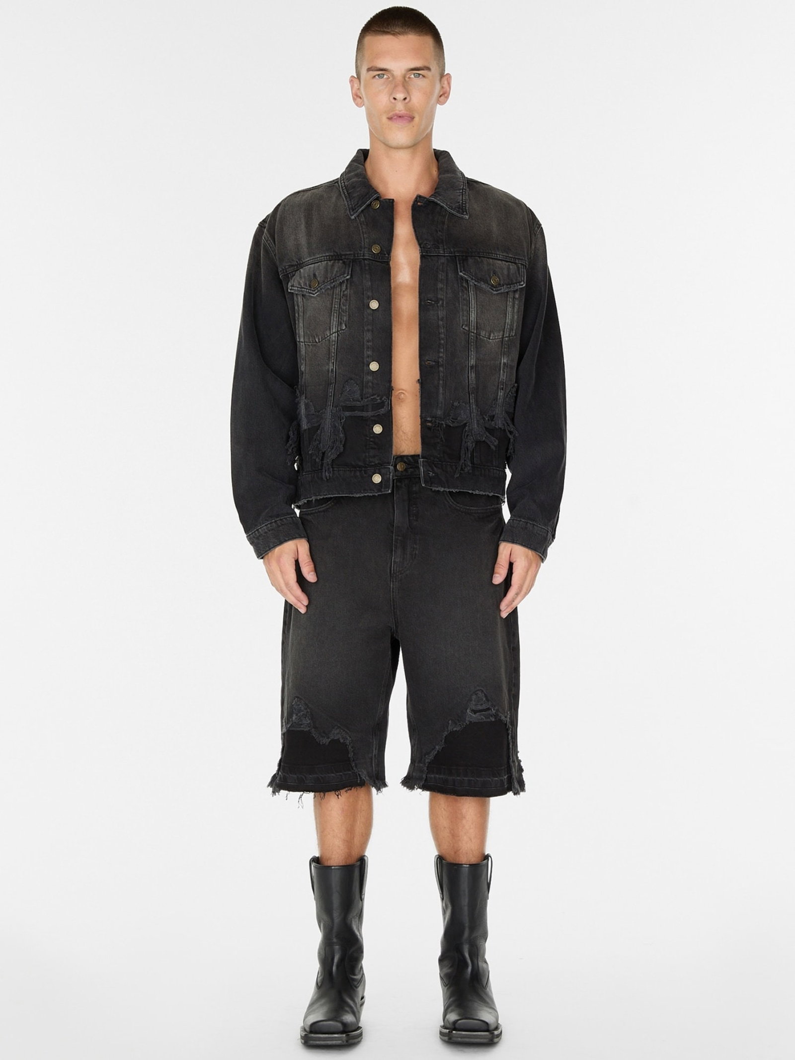 Guess Regular Fit Denimjasje in zwart