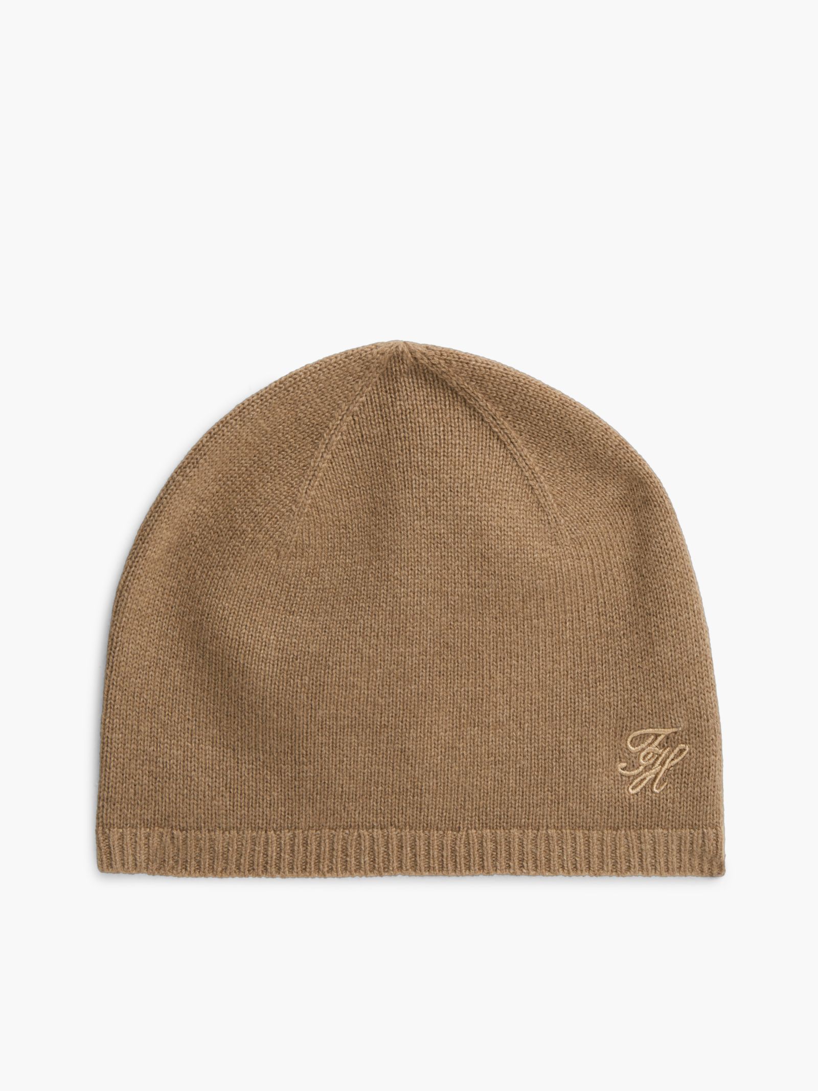 Tommy Hilfiger Beanie van kasjmiermix met geborduurd logo in beige