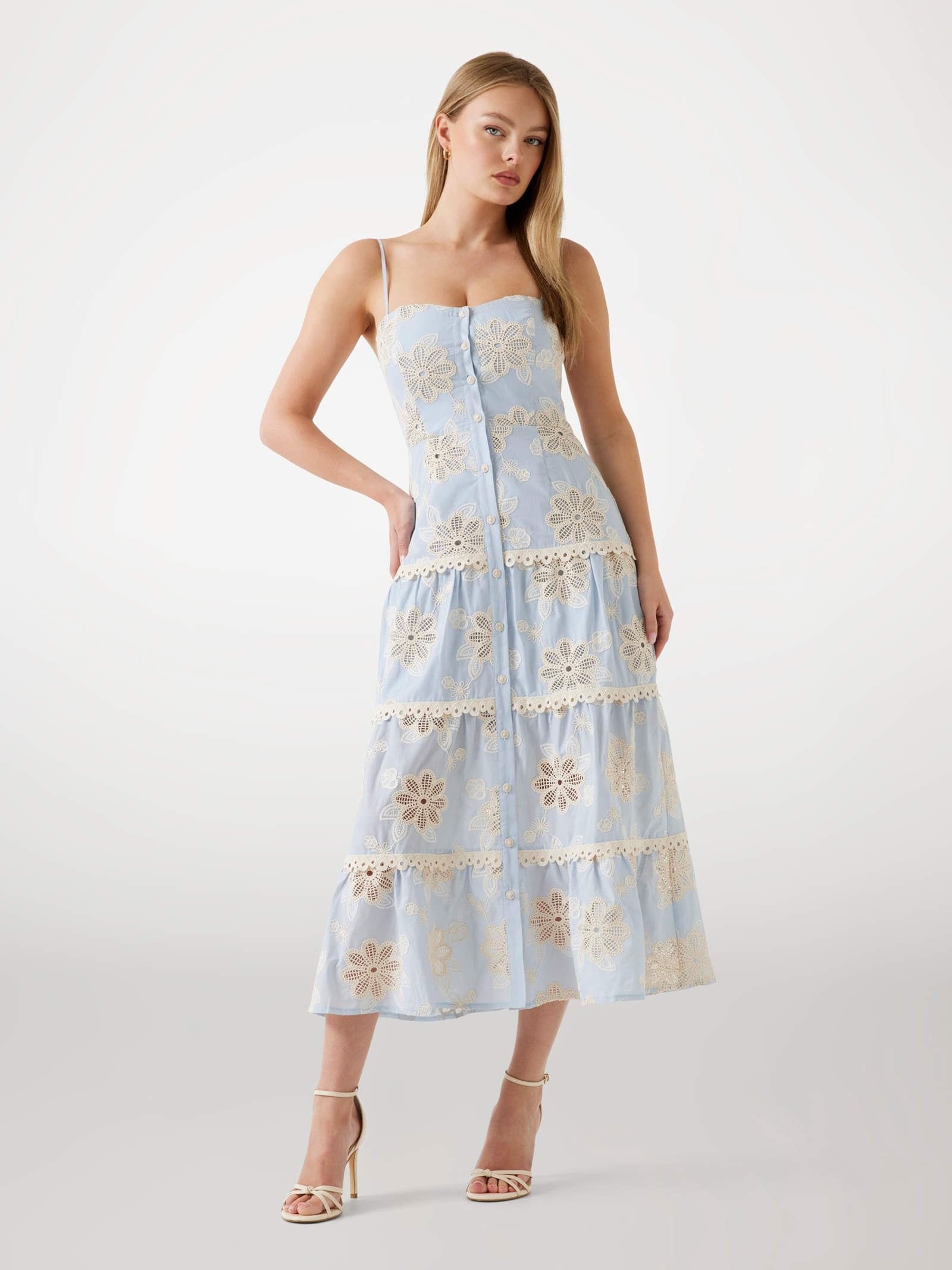 Guess Geborduurde Maxi-Jurk Met Bloemen