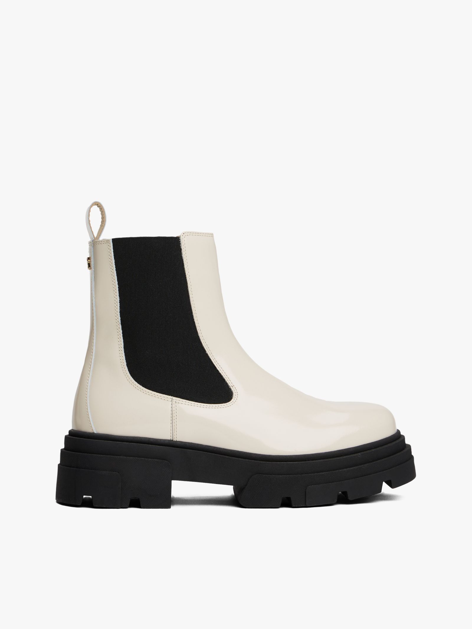 Tommy Hilfiger Chelsea Boot van glanzend leer met profiel