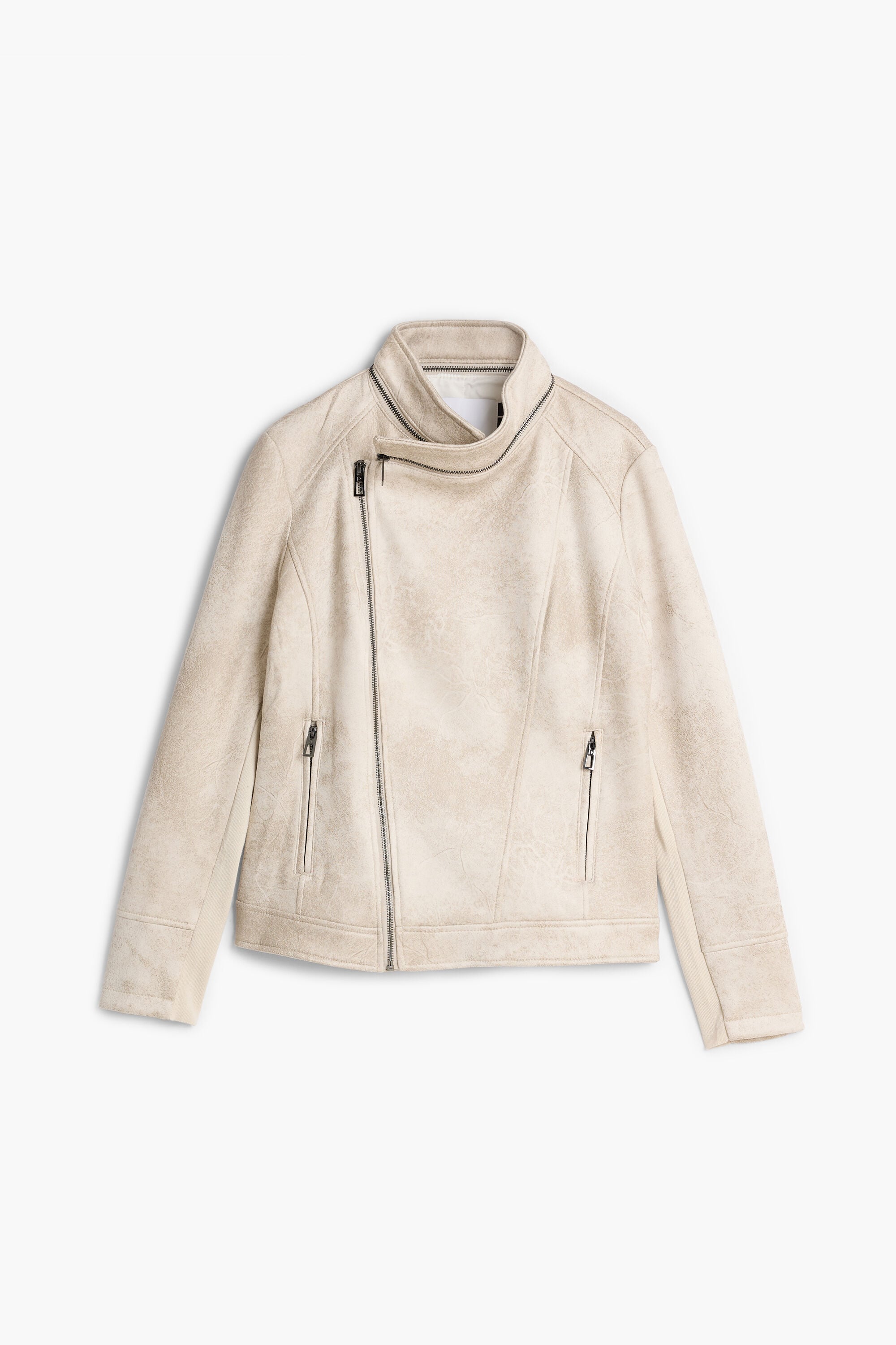 Desigual Jas met leerlook in beige