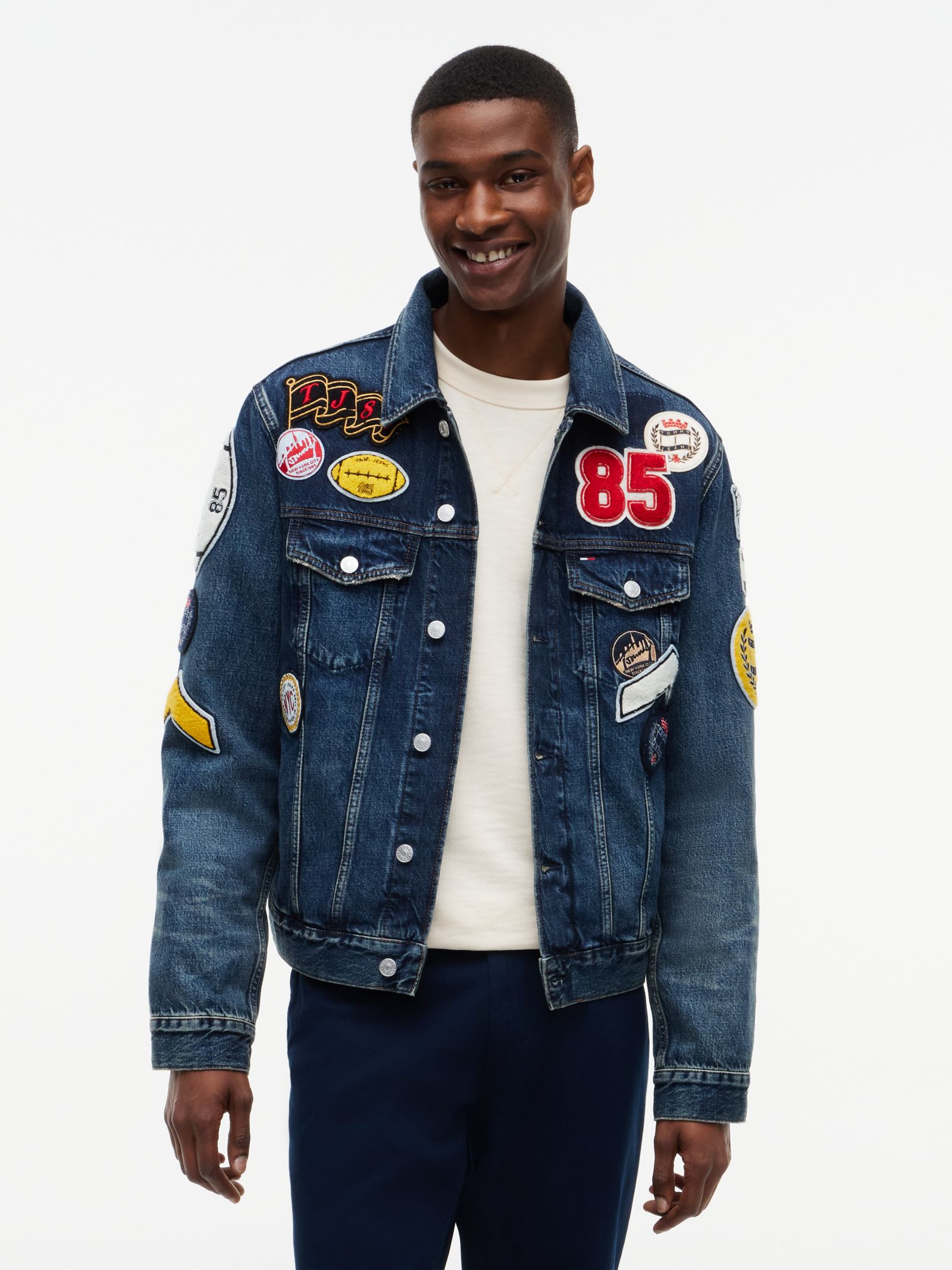 Tommy Jeans Ryan denim truckerjack met Tommy Badge