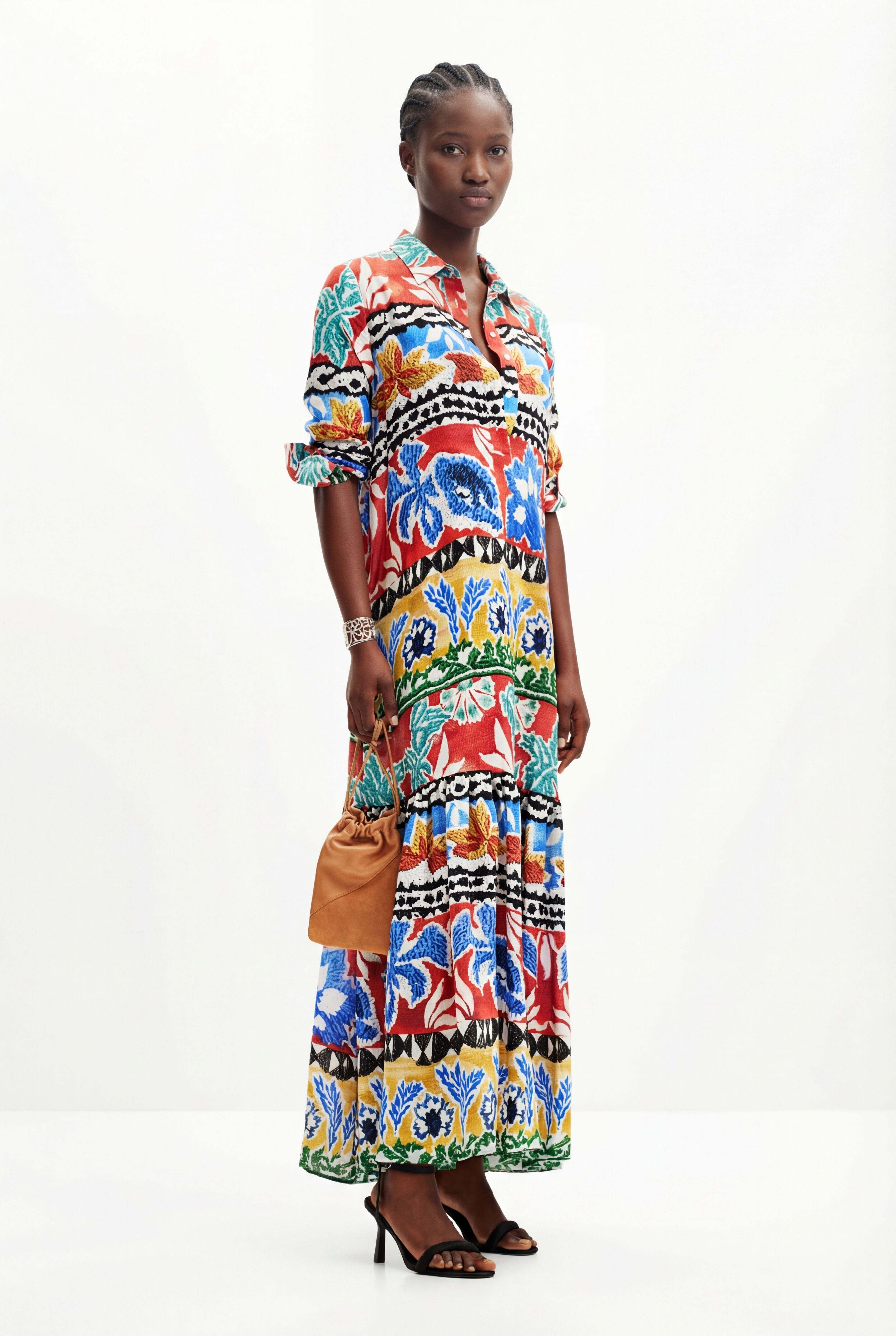 Desigual Lange etnische overhemdjurk Stella Jean