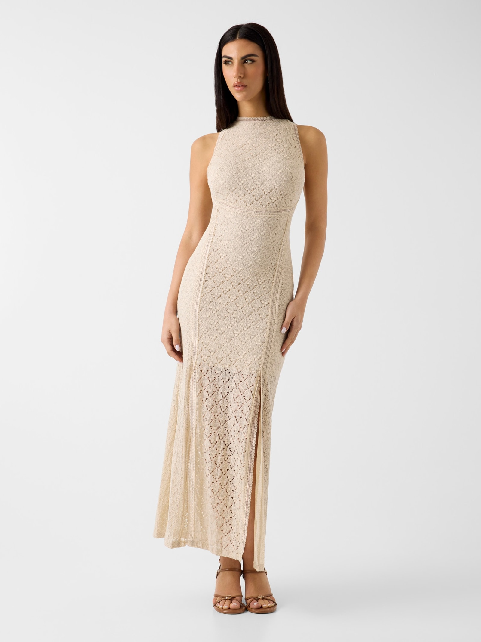 Guess Opengewerkt Lang Dress
