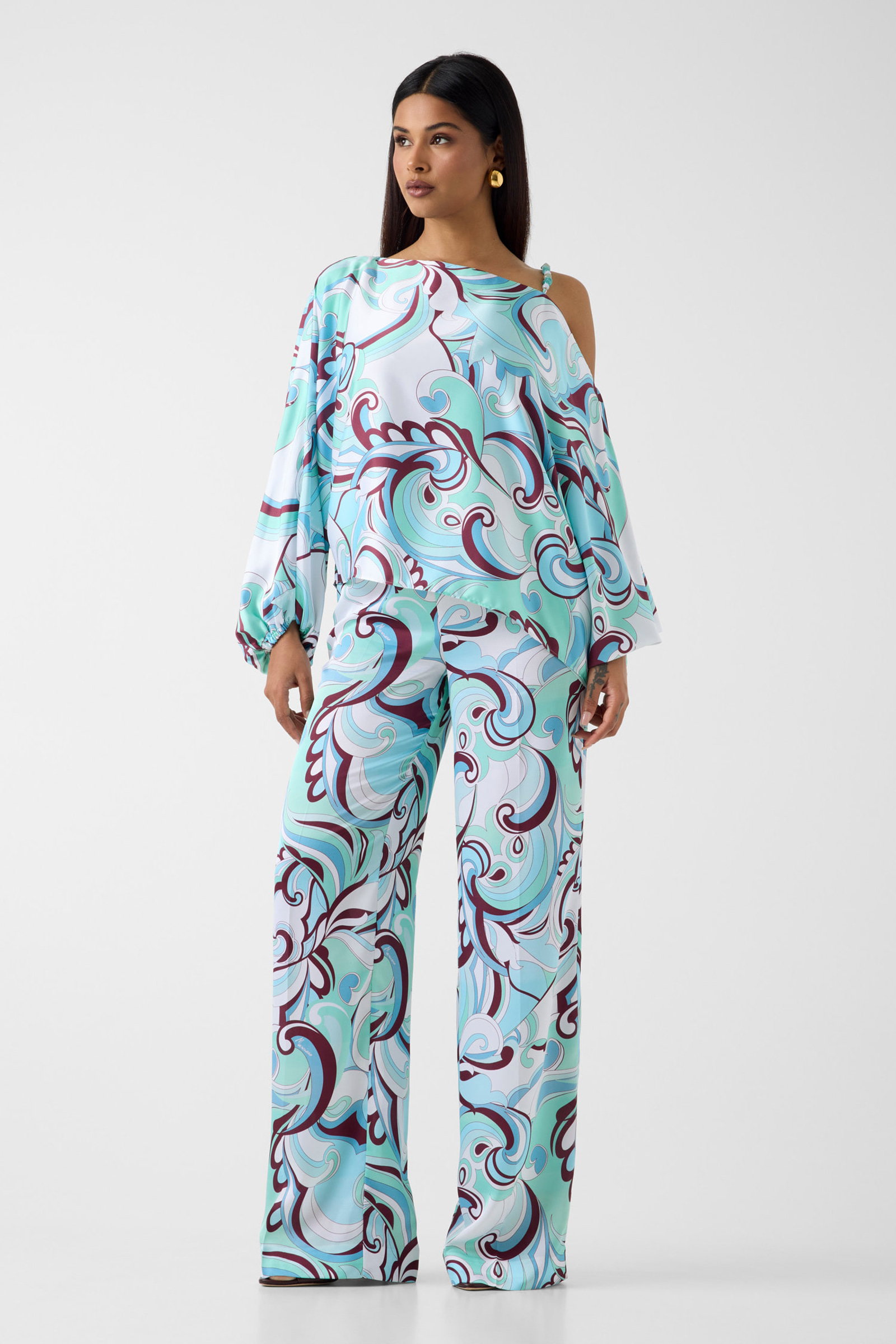 Guess Marciano Straight Bedrukte Broek in multicolor