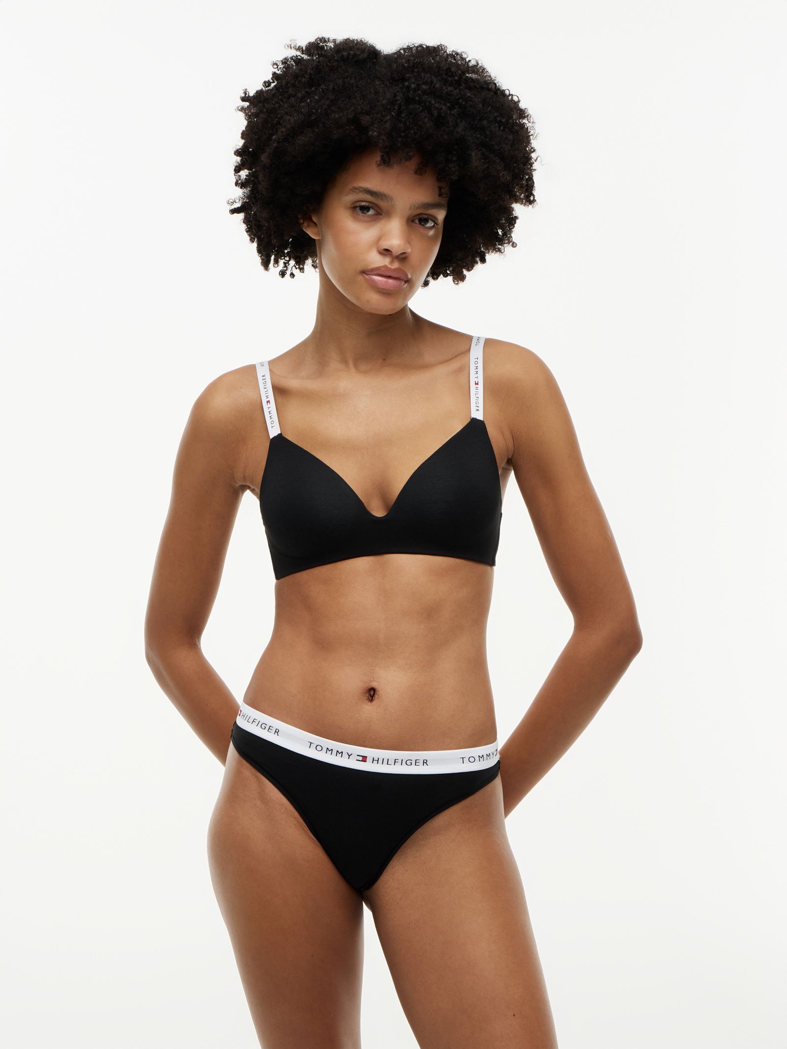 Tommy Hilfiger String met repeat logo op de tailleband in zwart