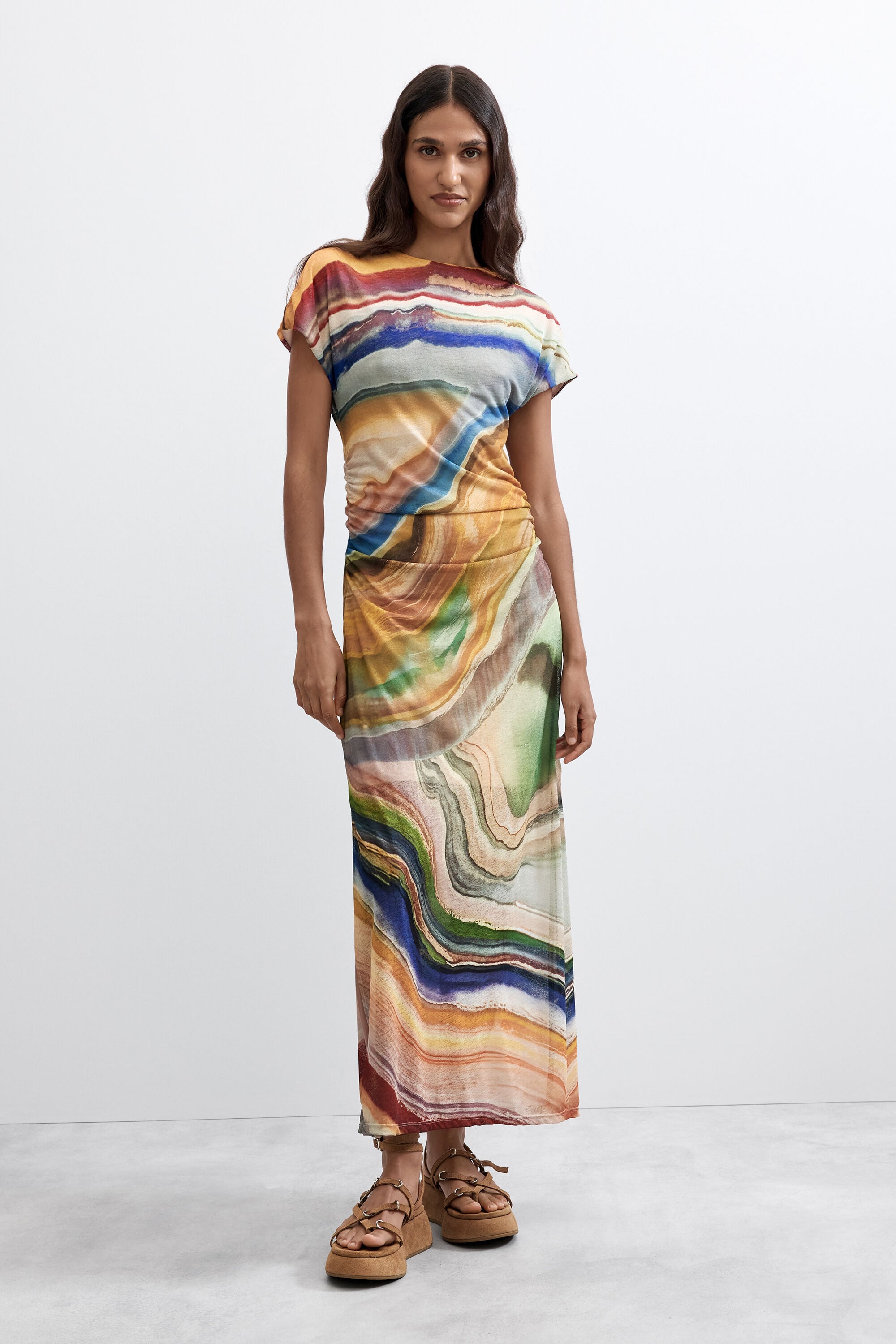Desigual Gebreide jurk met korte mouwen