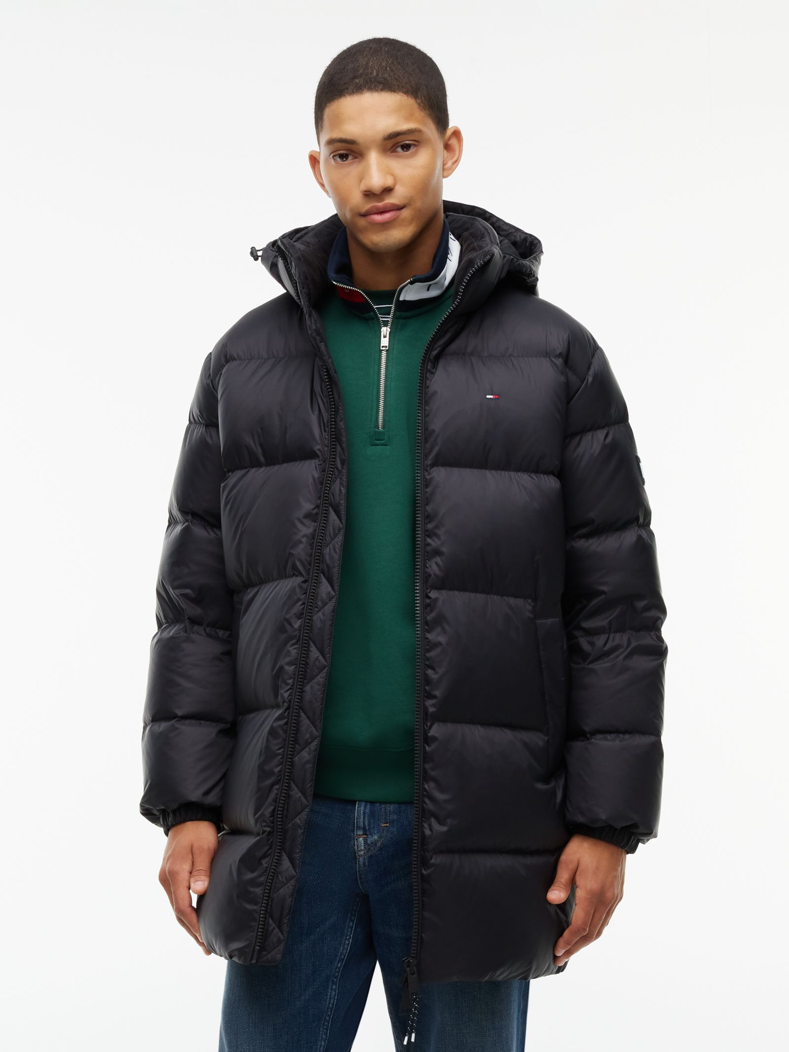 Tommy Jeans Relaxed parka met capuchon en dons in zwart