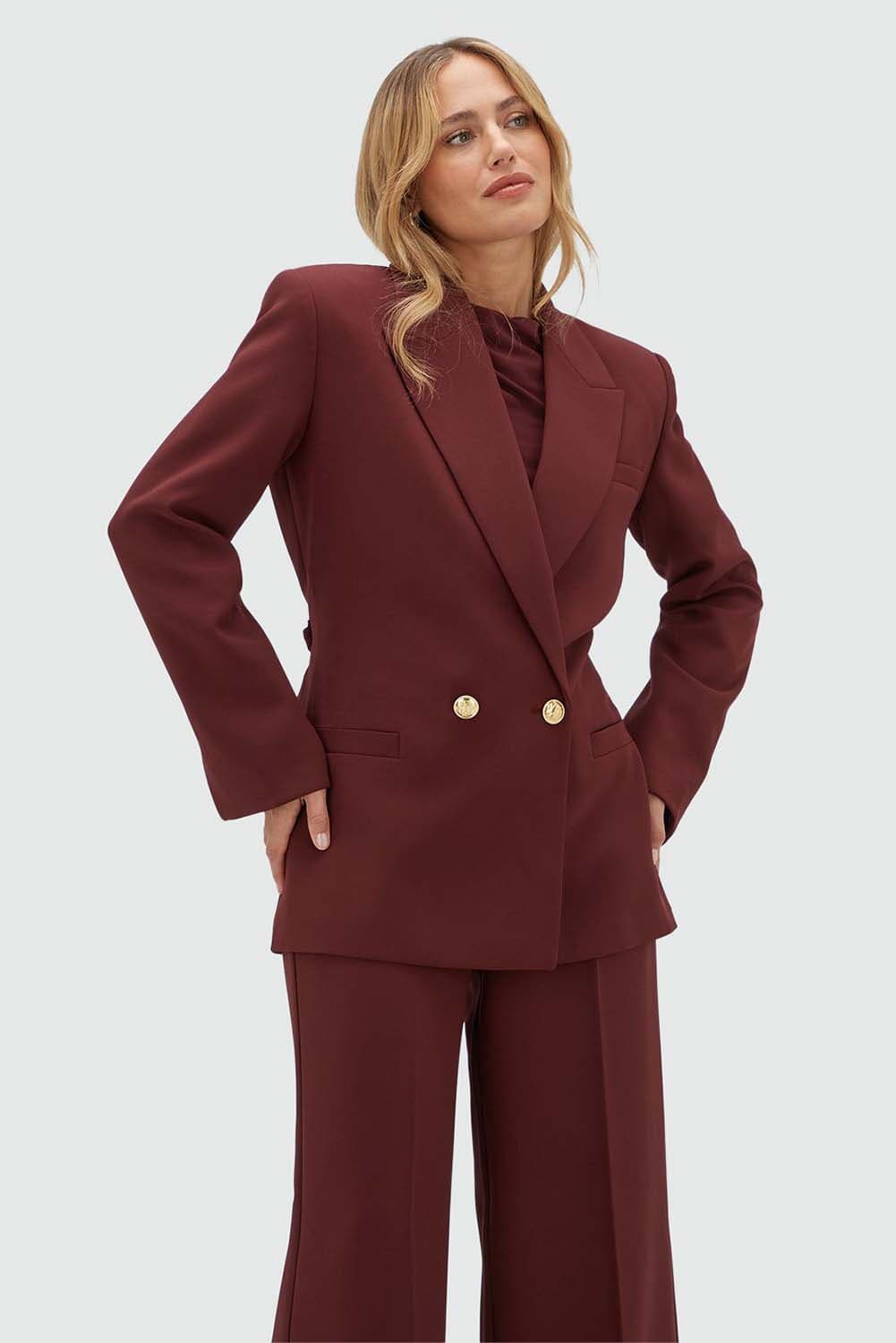 Josh V Blazer Dee Bordeaux Rood dames