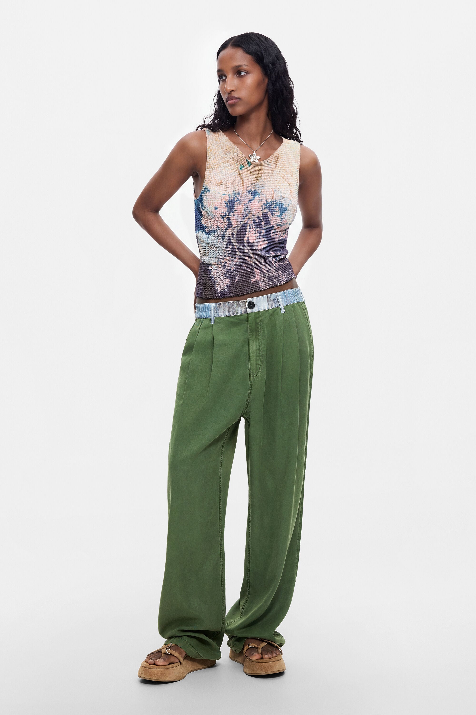 Desigual Gecombineerde lyocell-broek