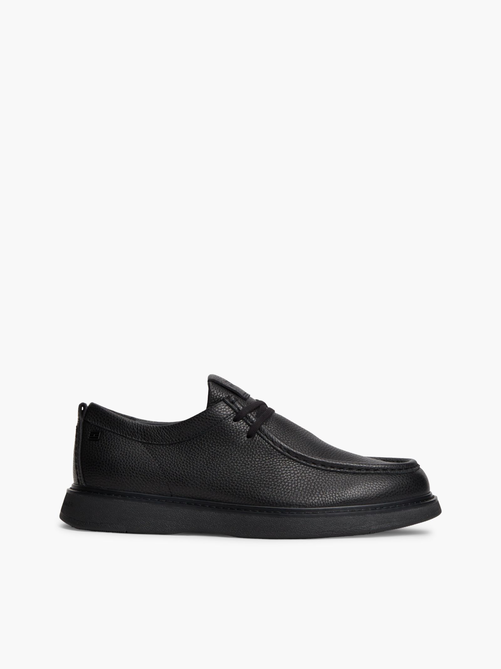 Tommy Hilfiger Leren loafer met moc toe veters en textuur