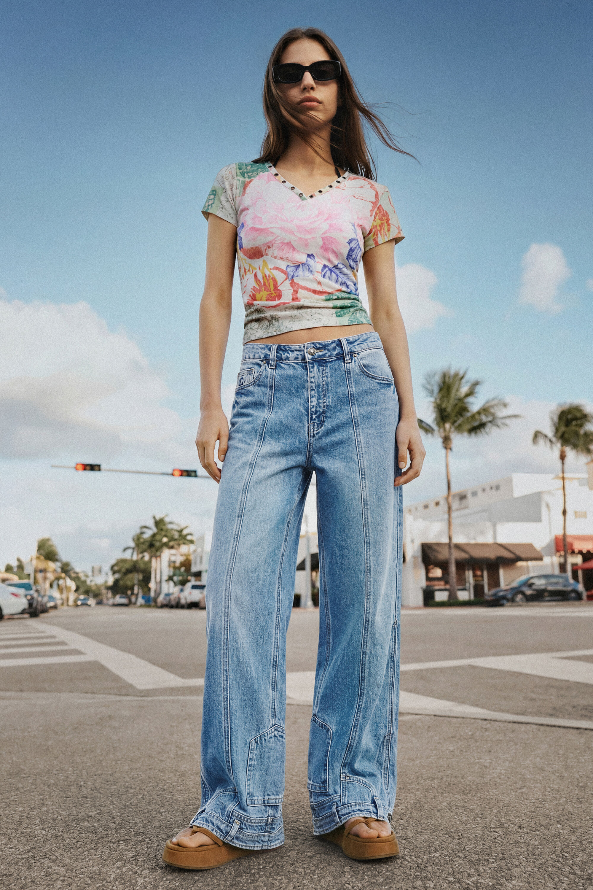 Desigual Rechte jeans met omgekeerd effect
